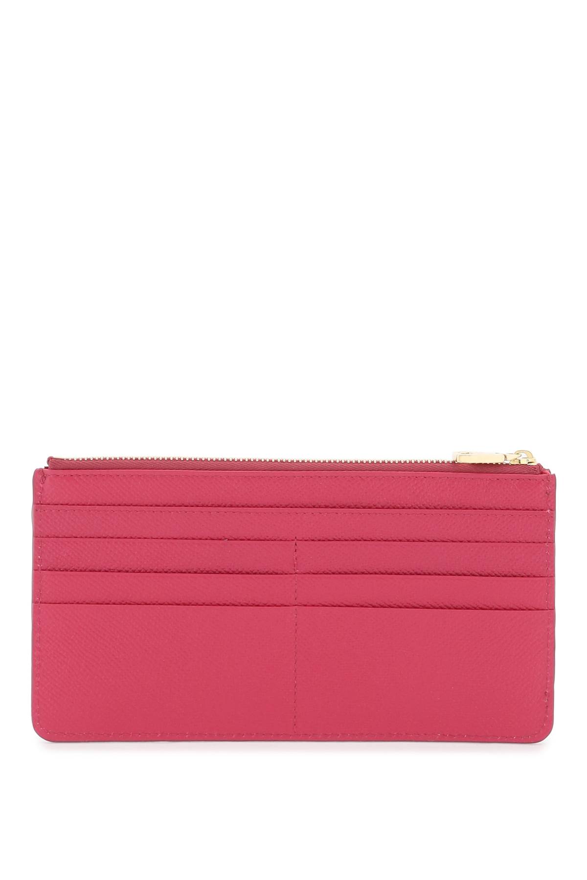 Shop Dolce & Gabbana Cardholder Pouch In Dauphine Calfskin In Ciclamino (pink)