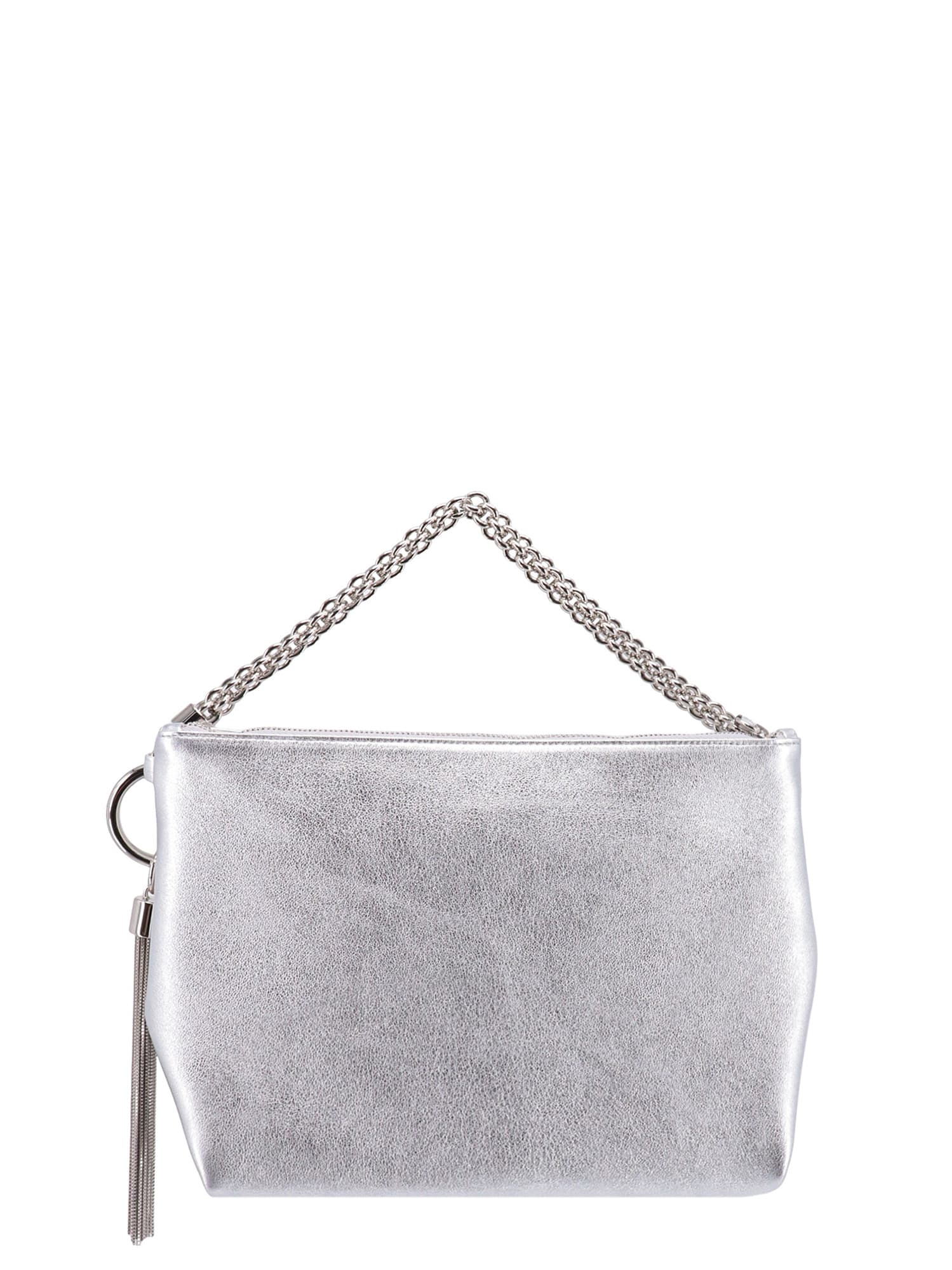 Shop Jimmy Choo Callie Handbag In Silver