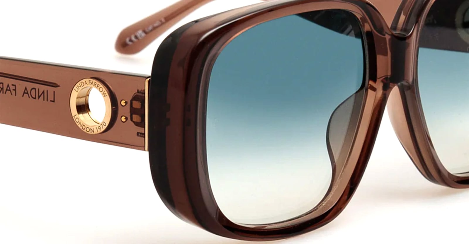 Linda Farrow Astrid - Brown / Aqua Sunglasses In Brown