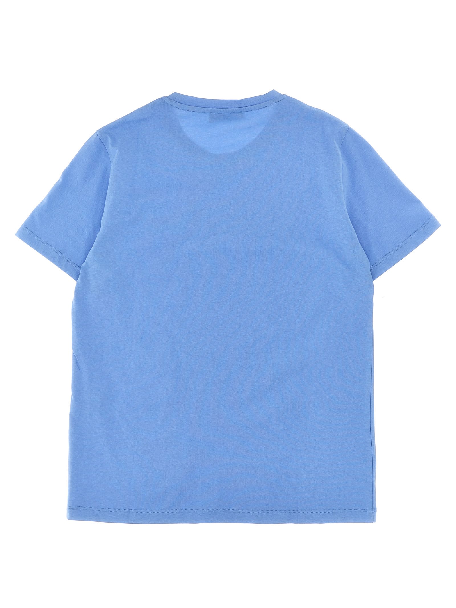 Shop Versace Embossed Logo T-shirt In Light Blue