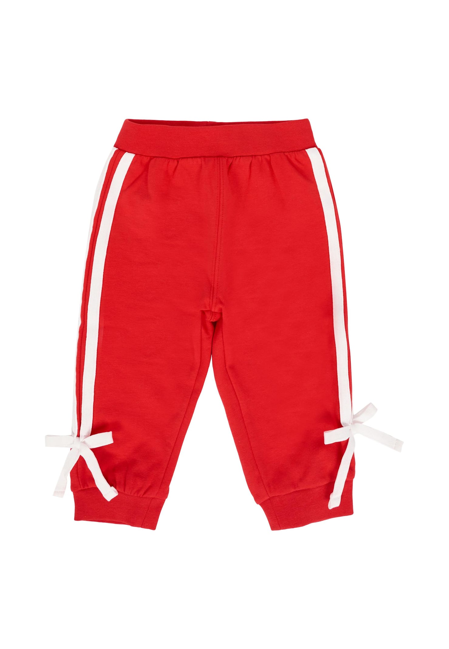 Monnalisa Red Sweatpants For Baby Girl With Logo In Red
