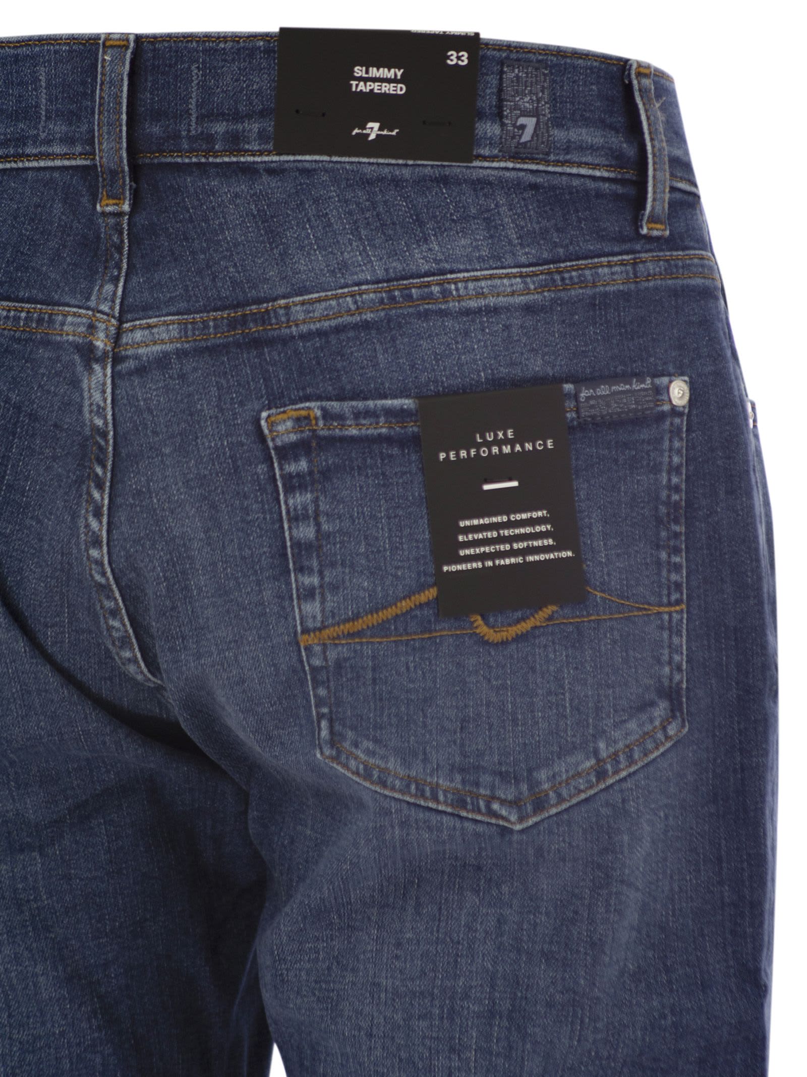7 For All Mankind Slimmy Tapered - Skinny Medium-waisted Jeans In Blue