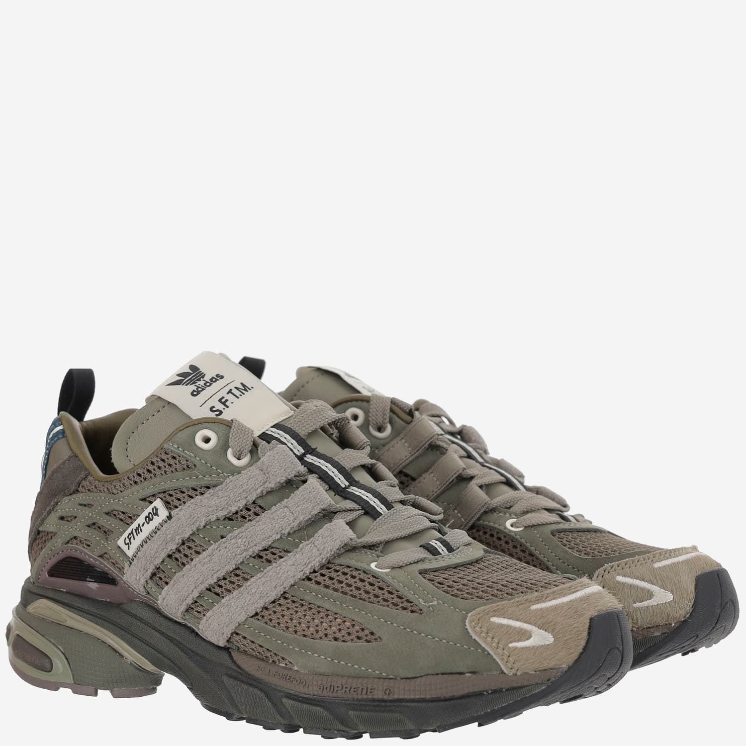 Adidas Originals Adistar Cushion Sneakers In Green Suede And Fabric In Multi
