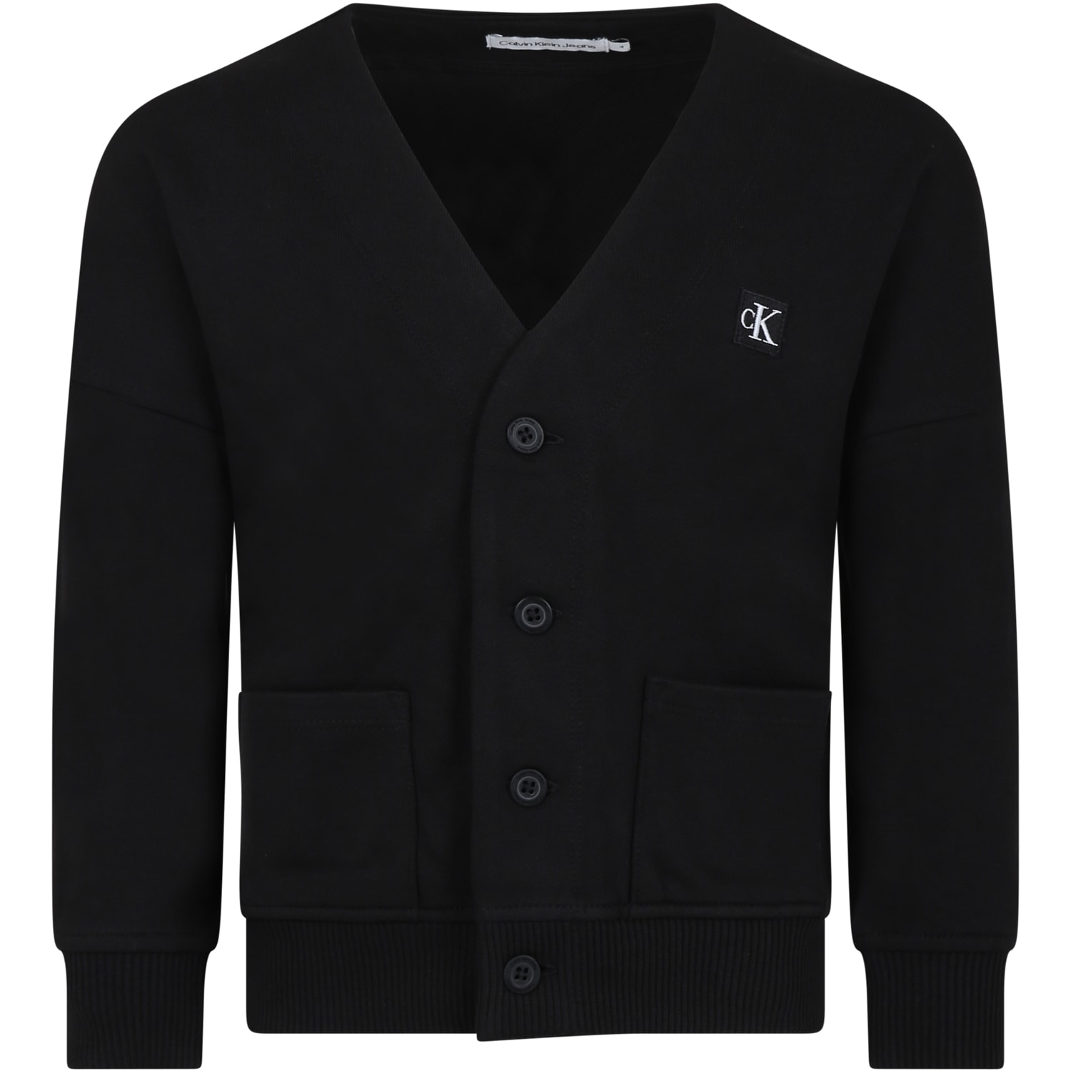 Calvin Klein Kids' Black Cardigan For Boy With Logo