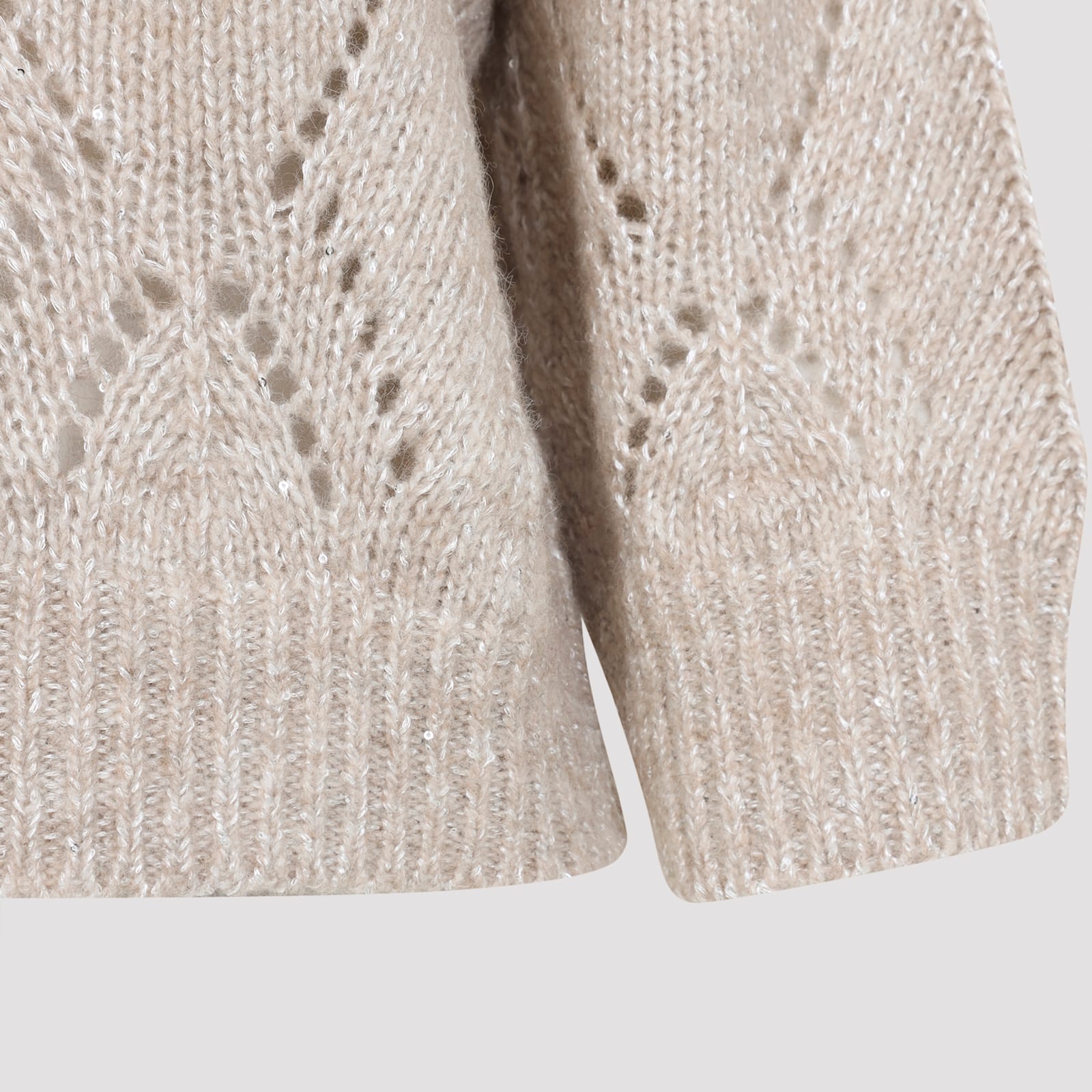 Peserico Turtleneck Diamond-pattern Knitwear In Neutral
