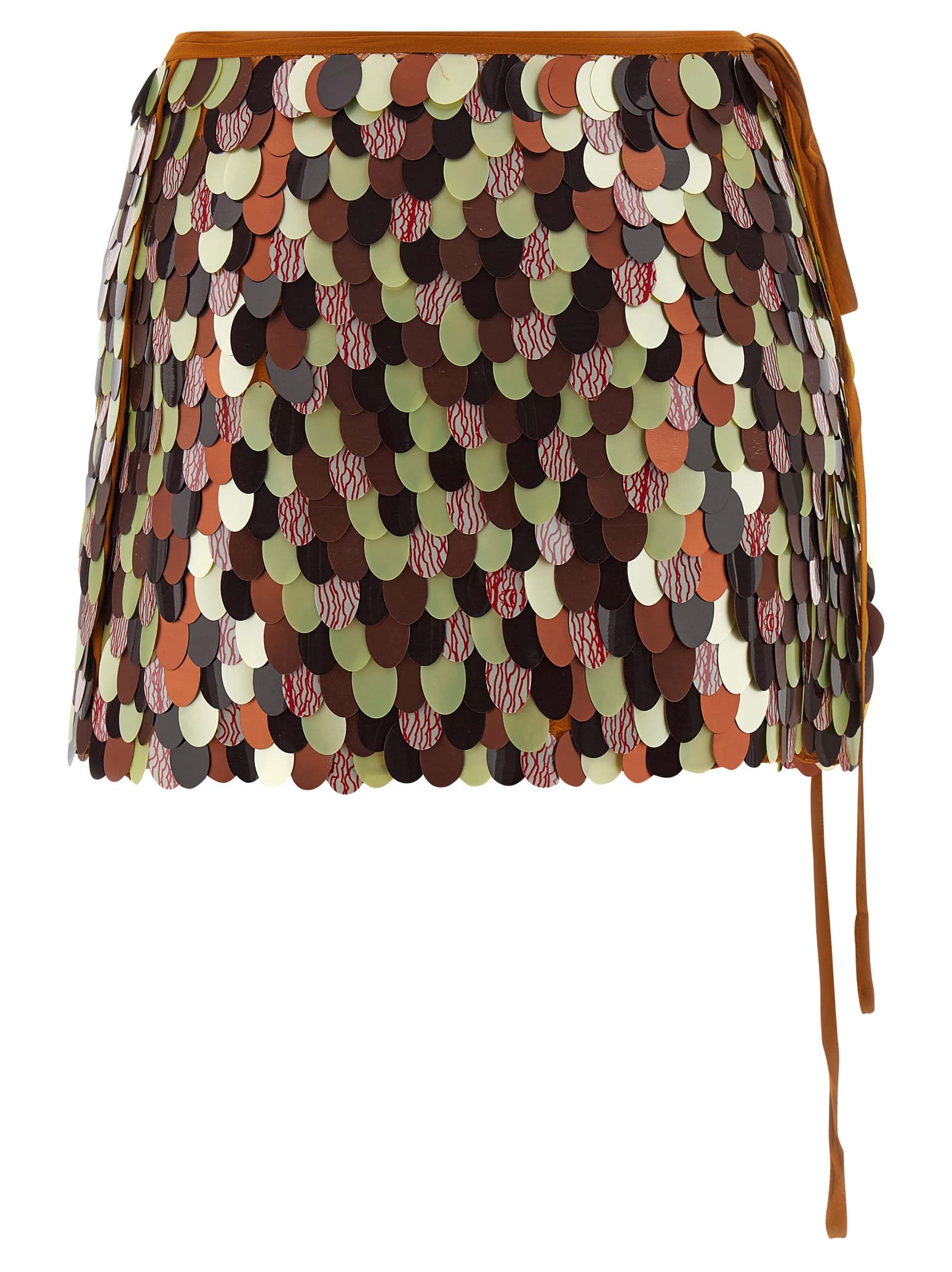 Dries Van Noten Gabrina Skirt Featuring Tie And Sequin Embellishments In Multi