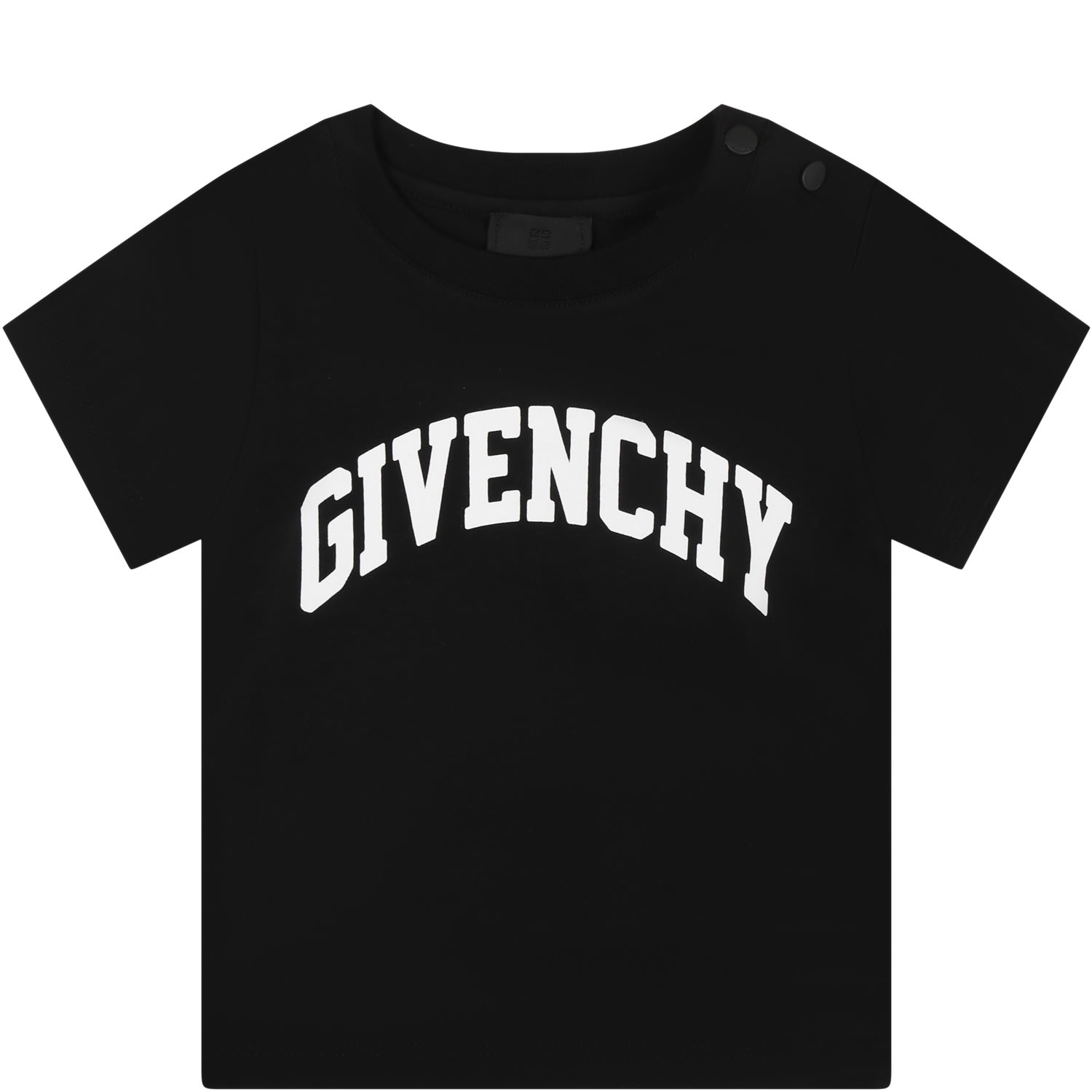 Shop Givenchy Black T-shirt For Baby Boy With Logo In Nero