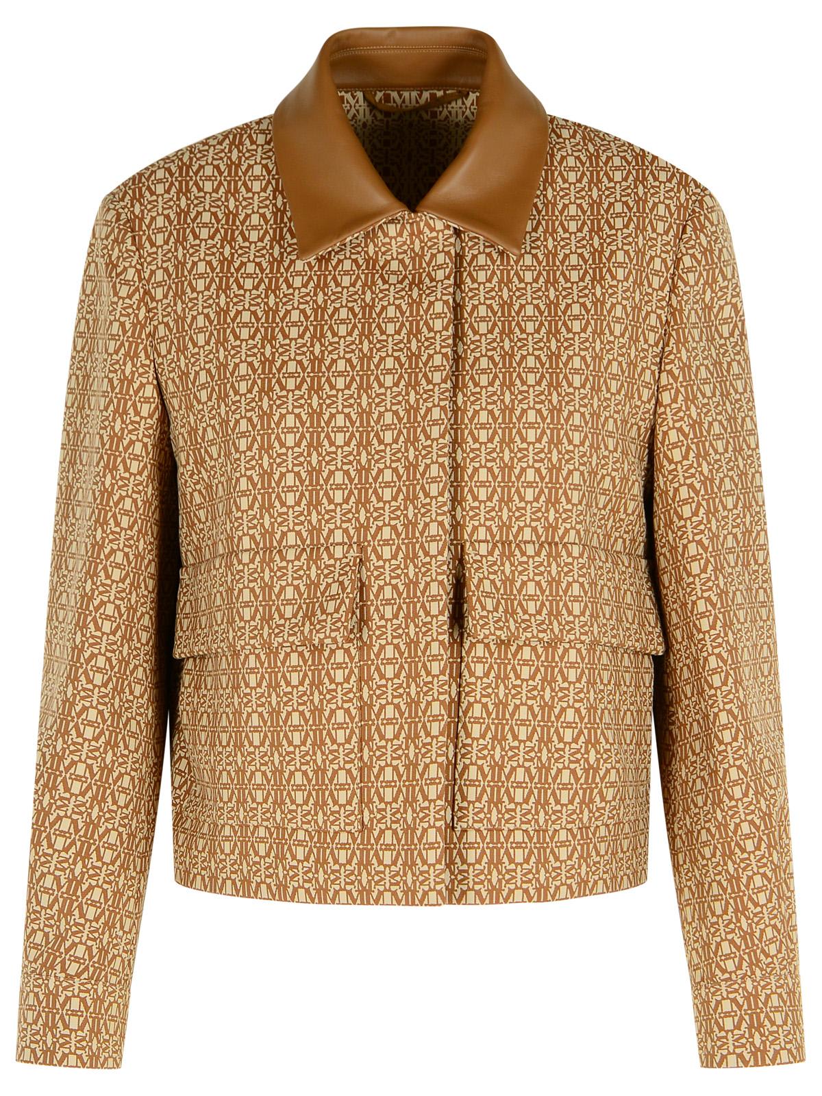 Max Mara Viborg Camel Cotton Jacquard Jacket In Brown