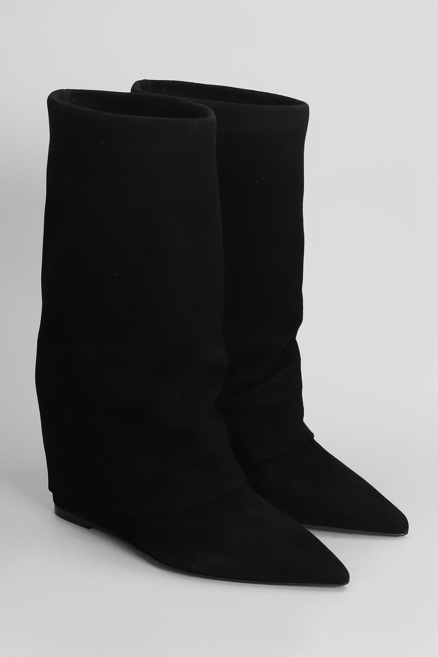 Shop The Seller High Heels Ankle Boots In Black Suede