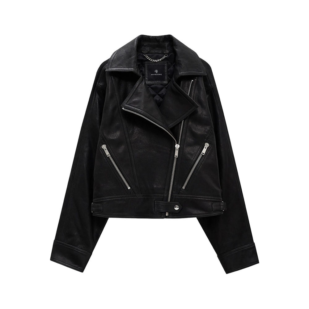 Anine Bing Julie Leather Jacket In Black
