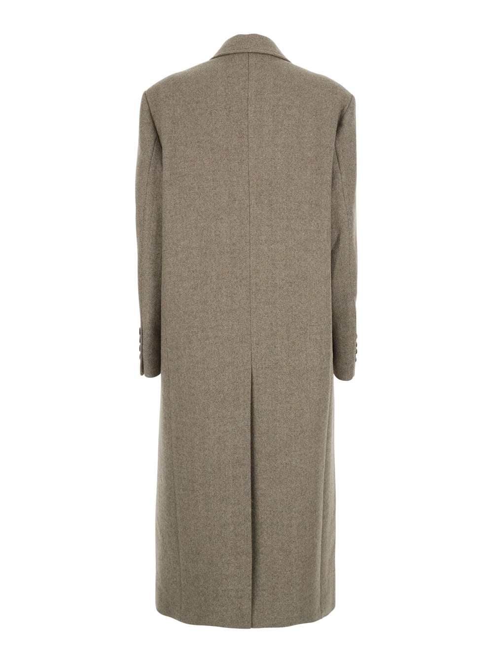 Dunst Beige Double-breasted Coat With Peak Revers In Wool Woman In Multi