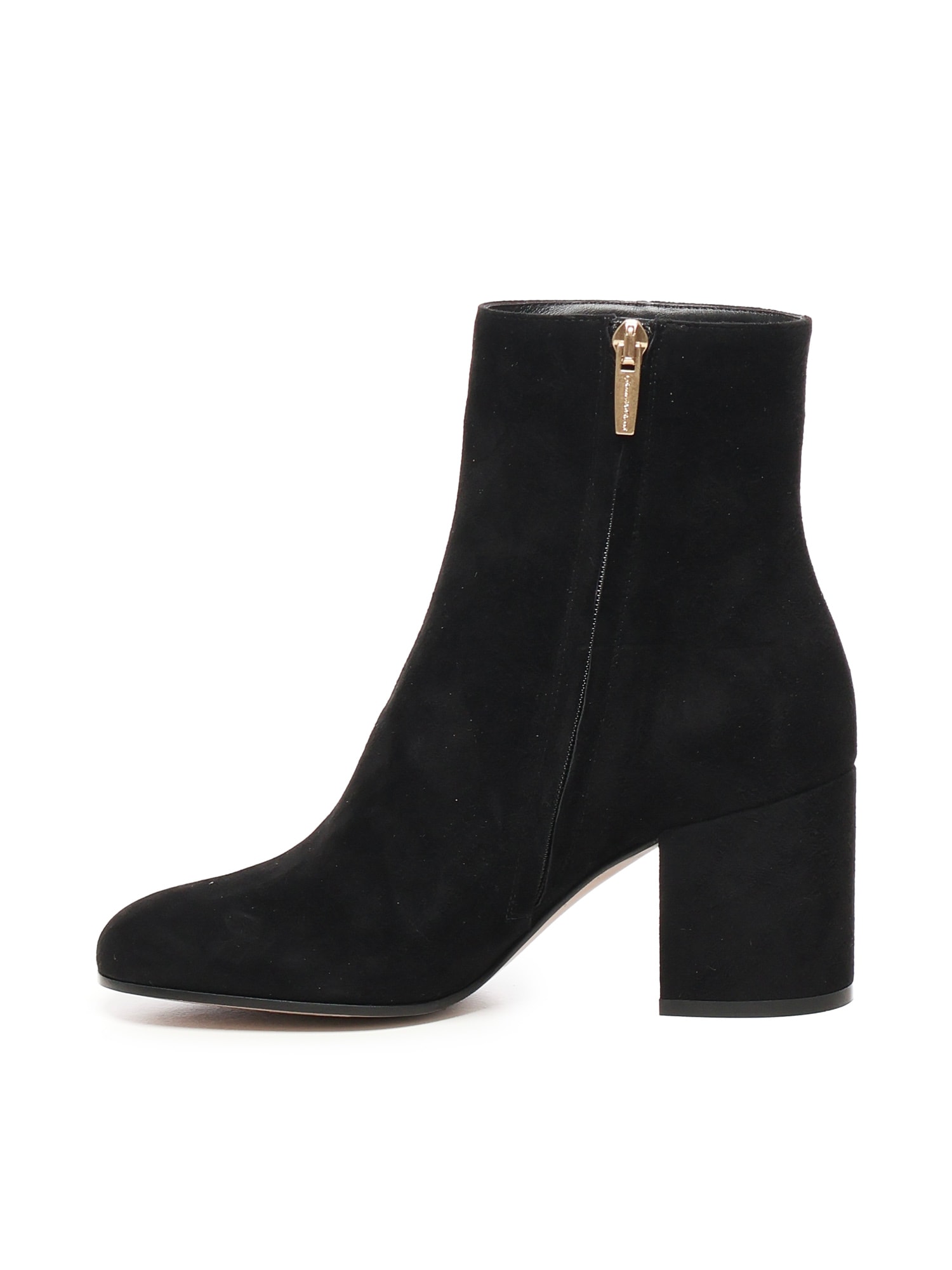 Gianvito Rossi Joelle Suede Block-heel Booties In Black