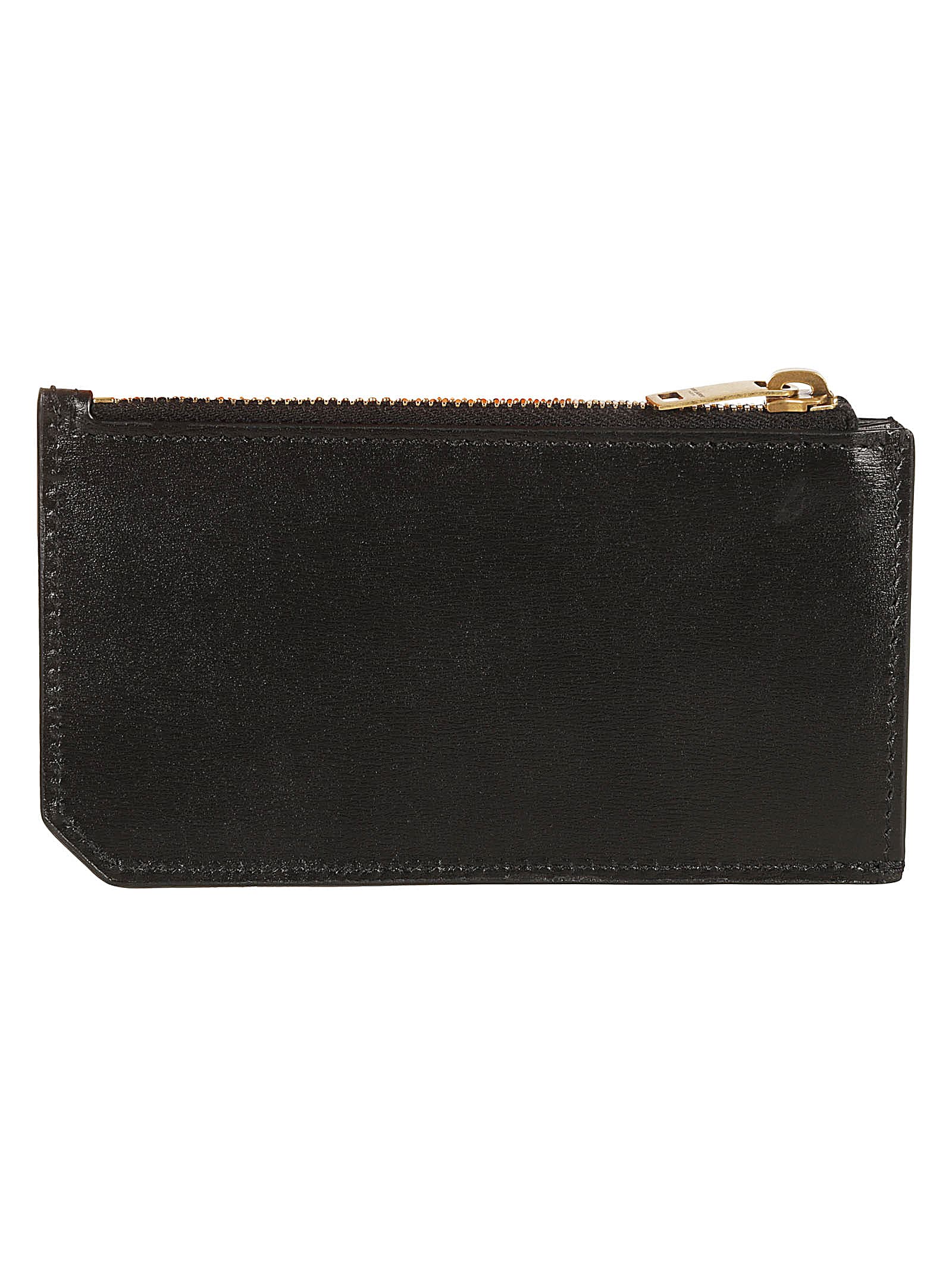 Shop Saint Laurent Logo Top Zipped Wallet In Black