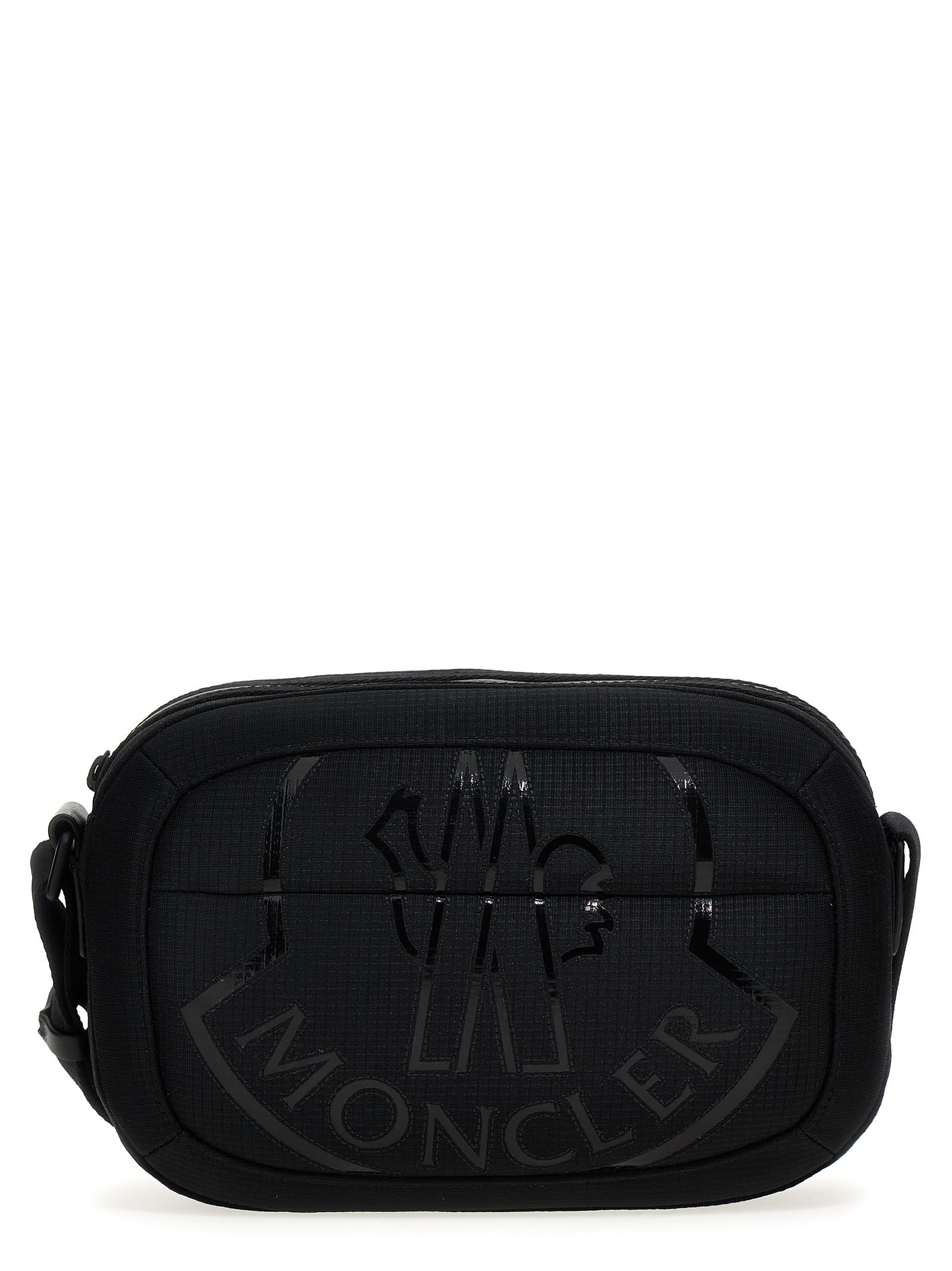 Moncler Logo-print Camera Bag In Black