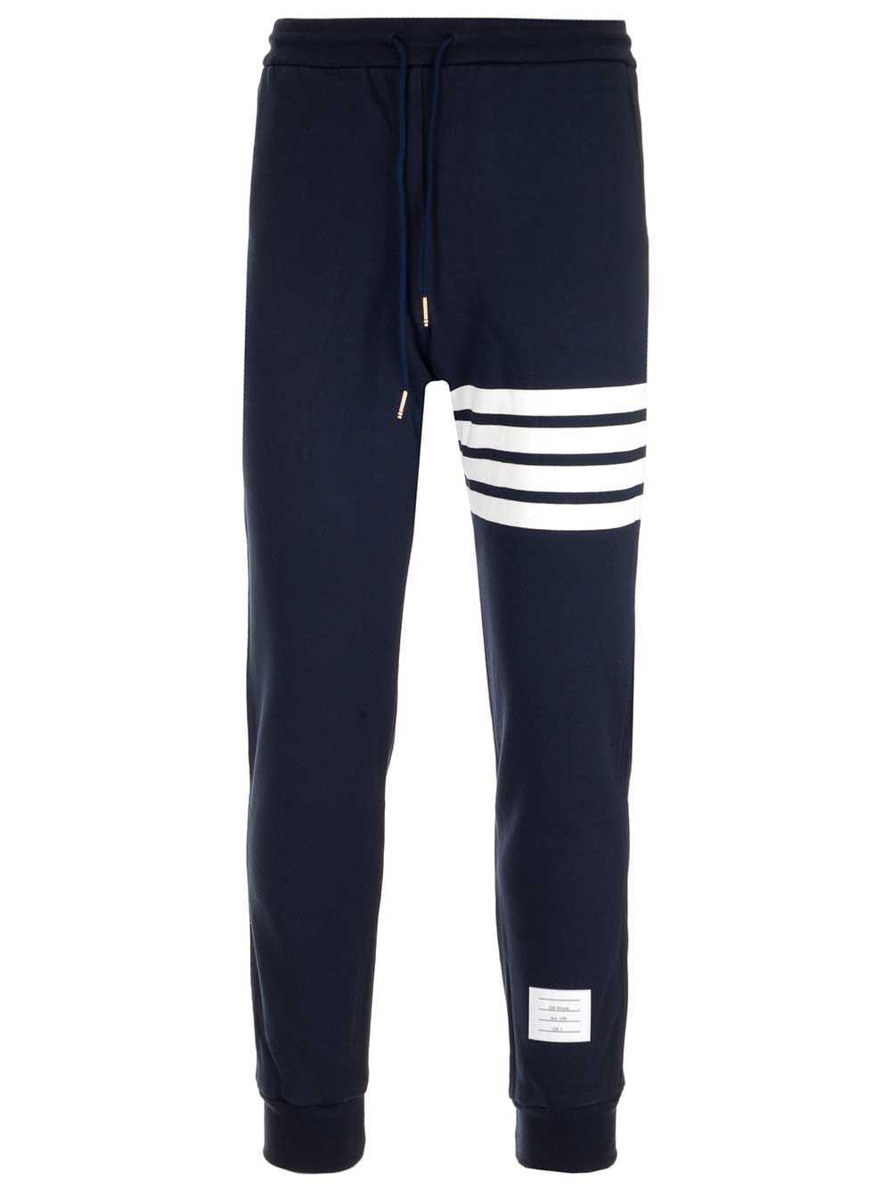 Shop Thom Browne Blue 4-bar Sweatpants