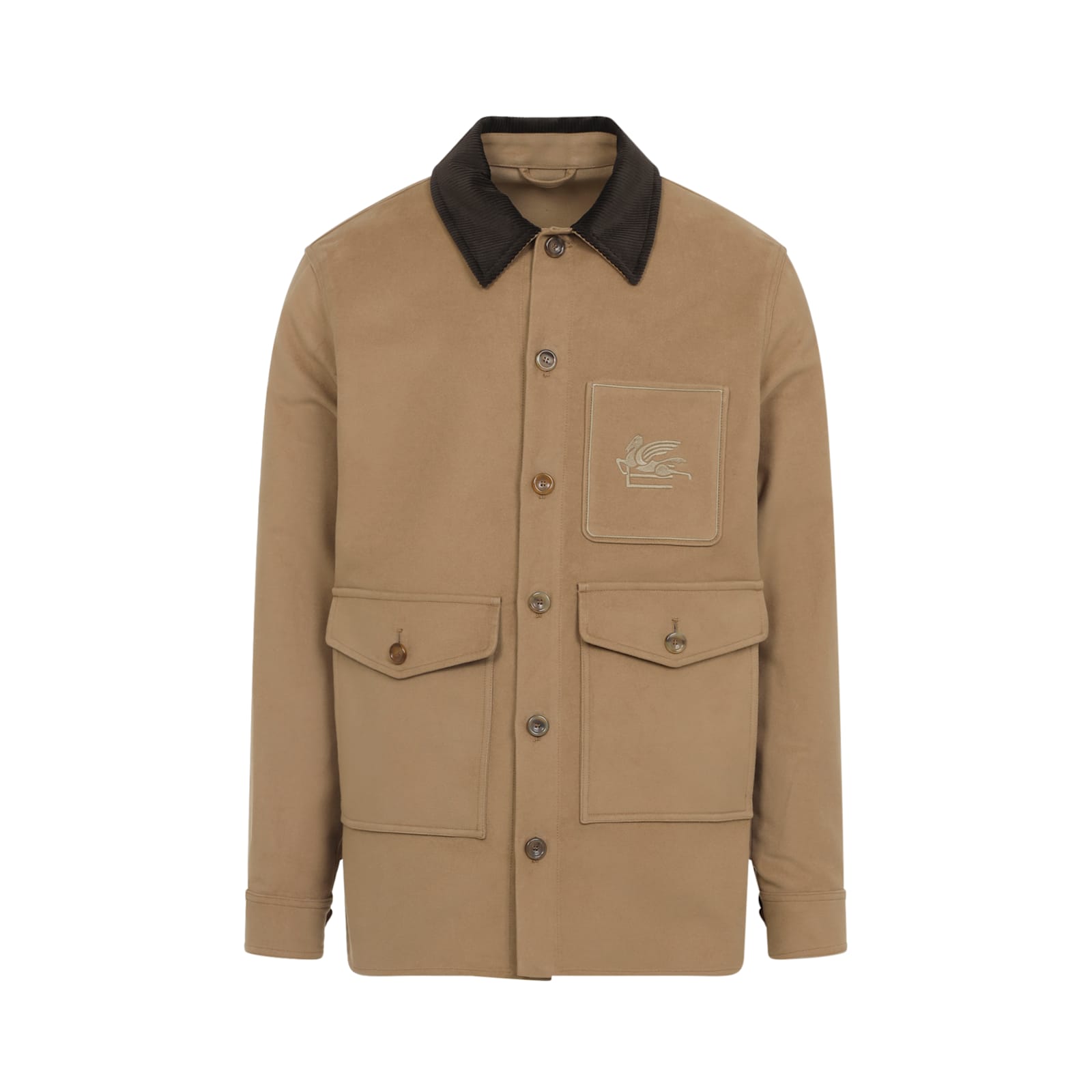 Etro Stylish Jacket With Chest Pocket And Flap Pockets In Brown