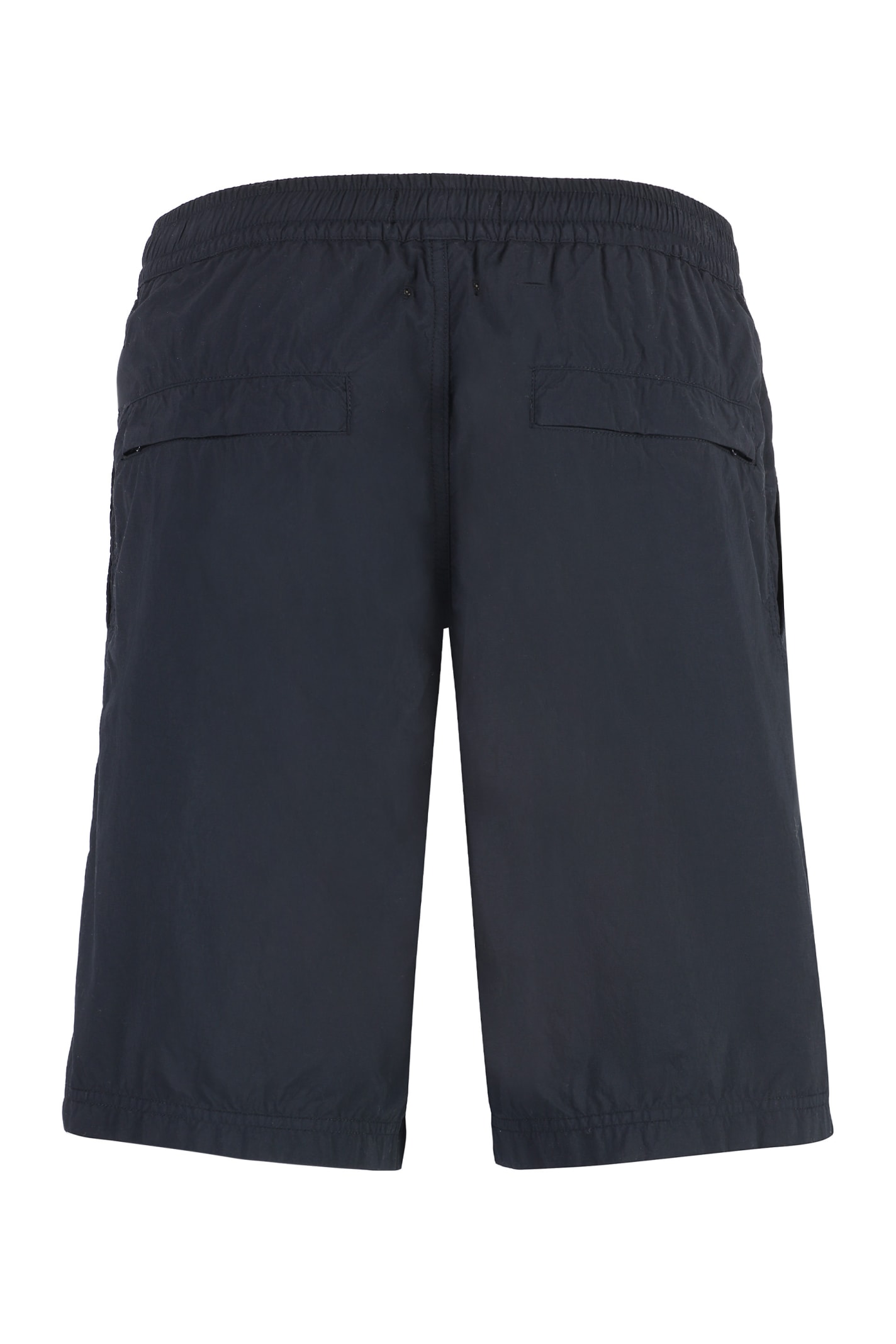 Shop Stone Island Logo Print Swim Shorts In Blue