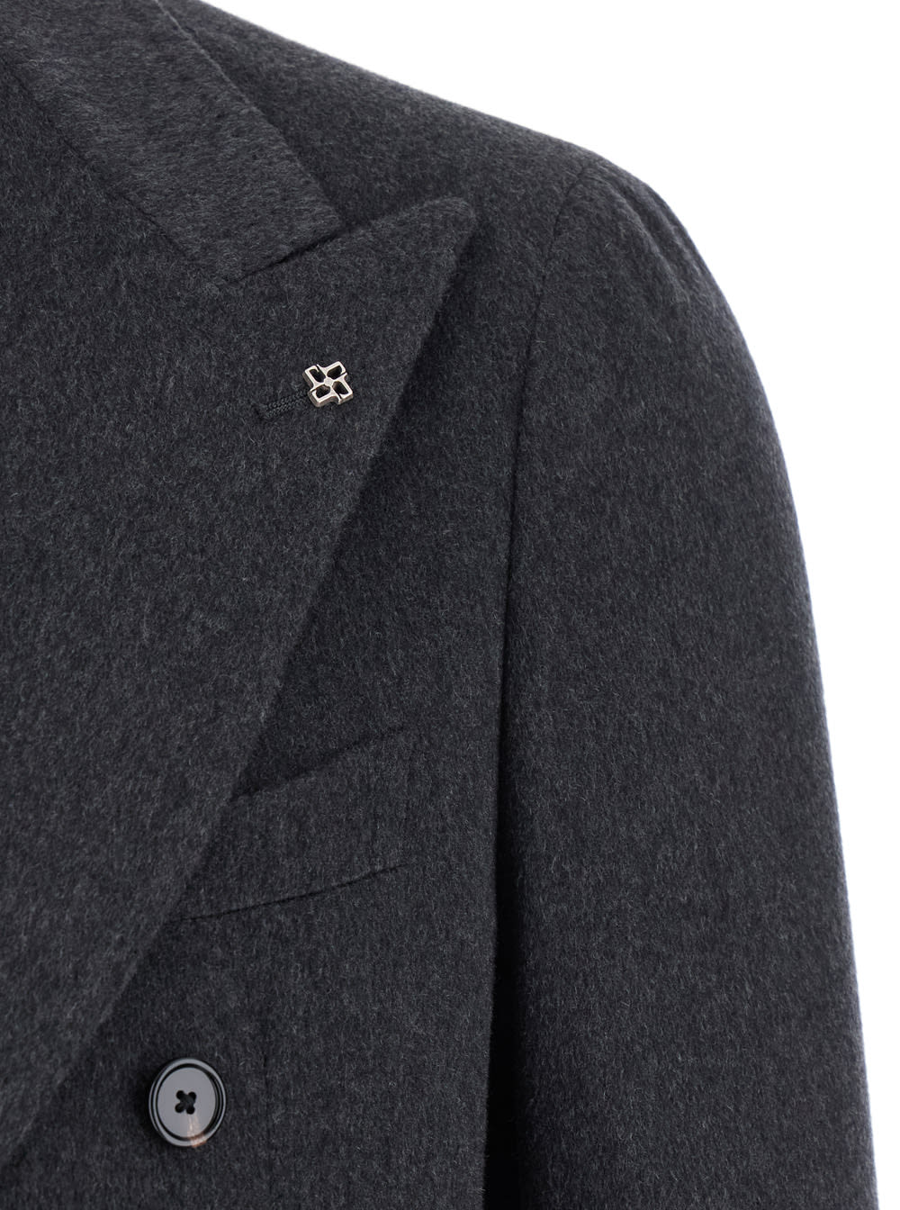 Tagliatore Grey Herringbone Double-breasted Blazer In Gray