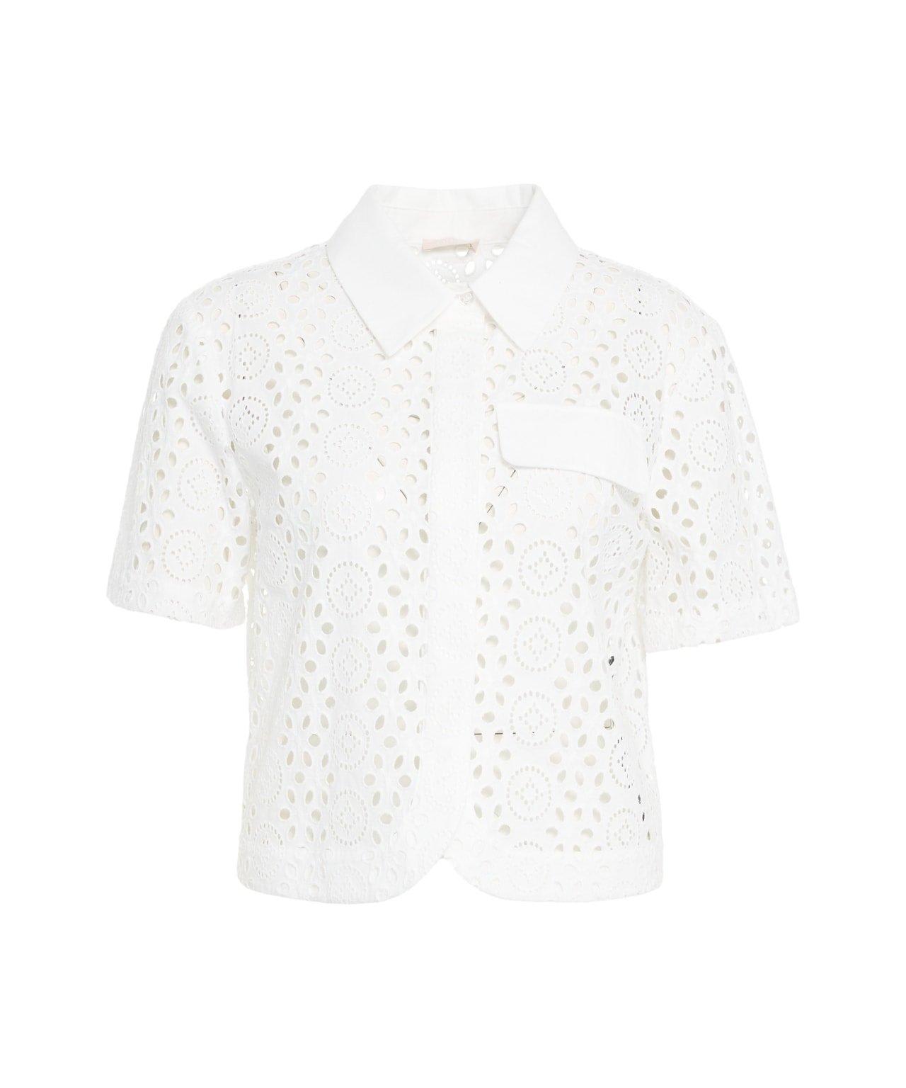 Liu-Jo Embroidered Cropped Shirt Liu-jo