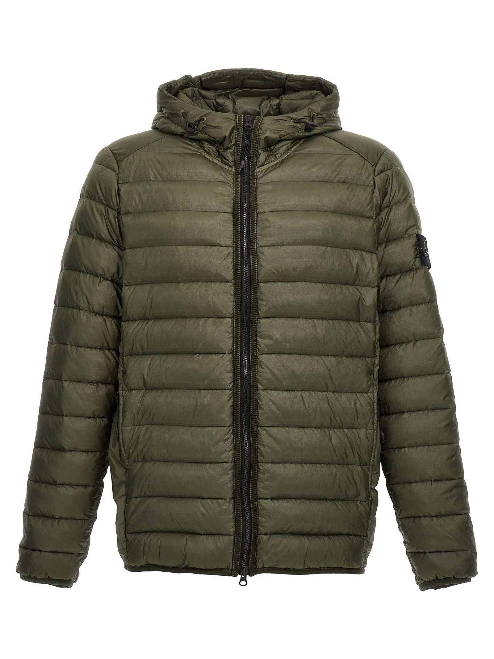 Shop Stone Island Loom Woven Chambers R-nylon Down-tc Down Jacket In Green