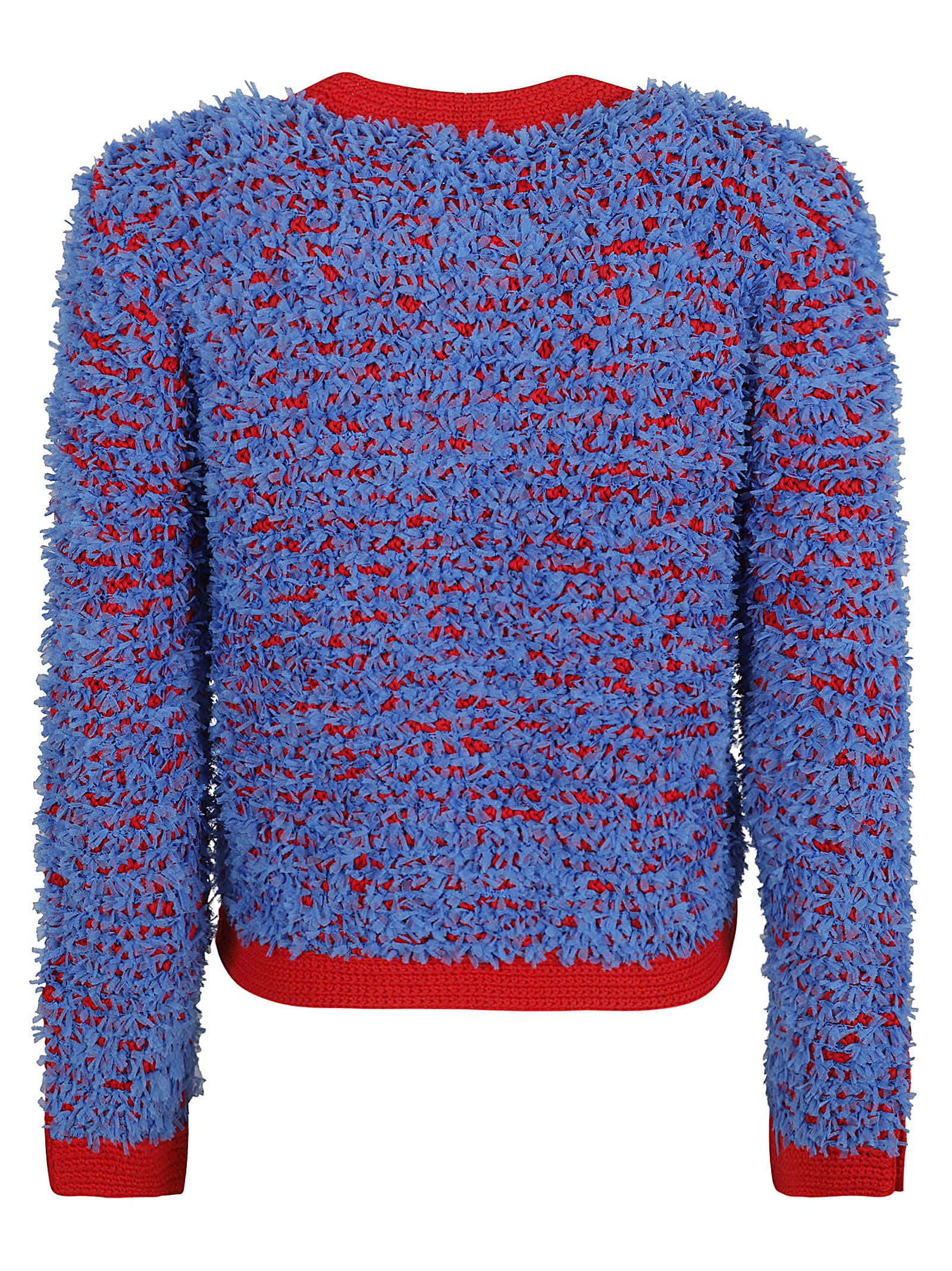 Shop Tory Burch Confetti Kendra Cardigan In Blue Cosmo/red Chili