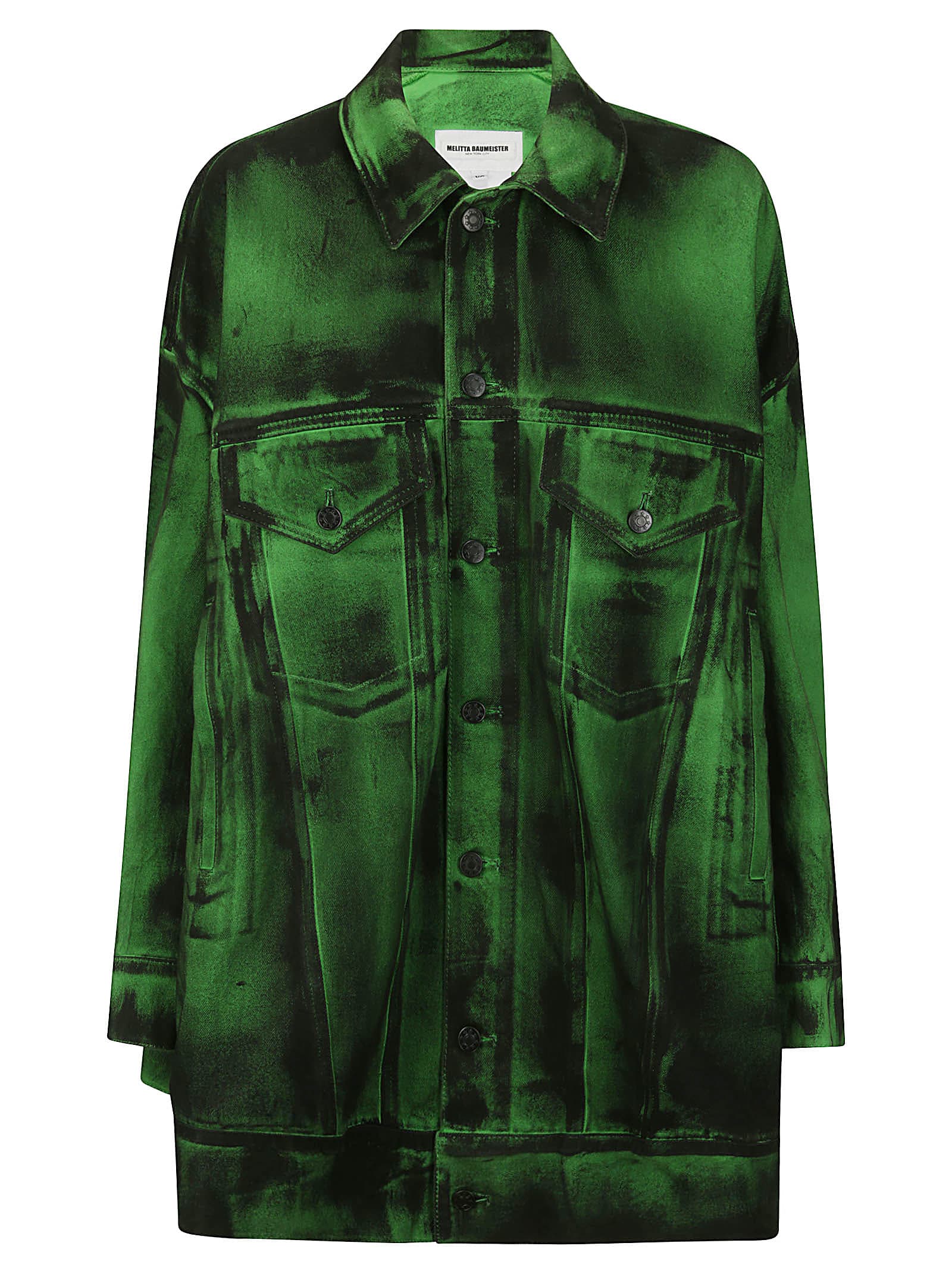 Shop Melitta Baumeister Denim Jacket In Green