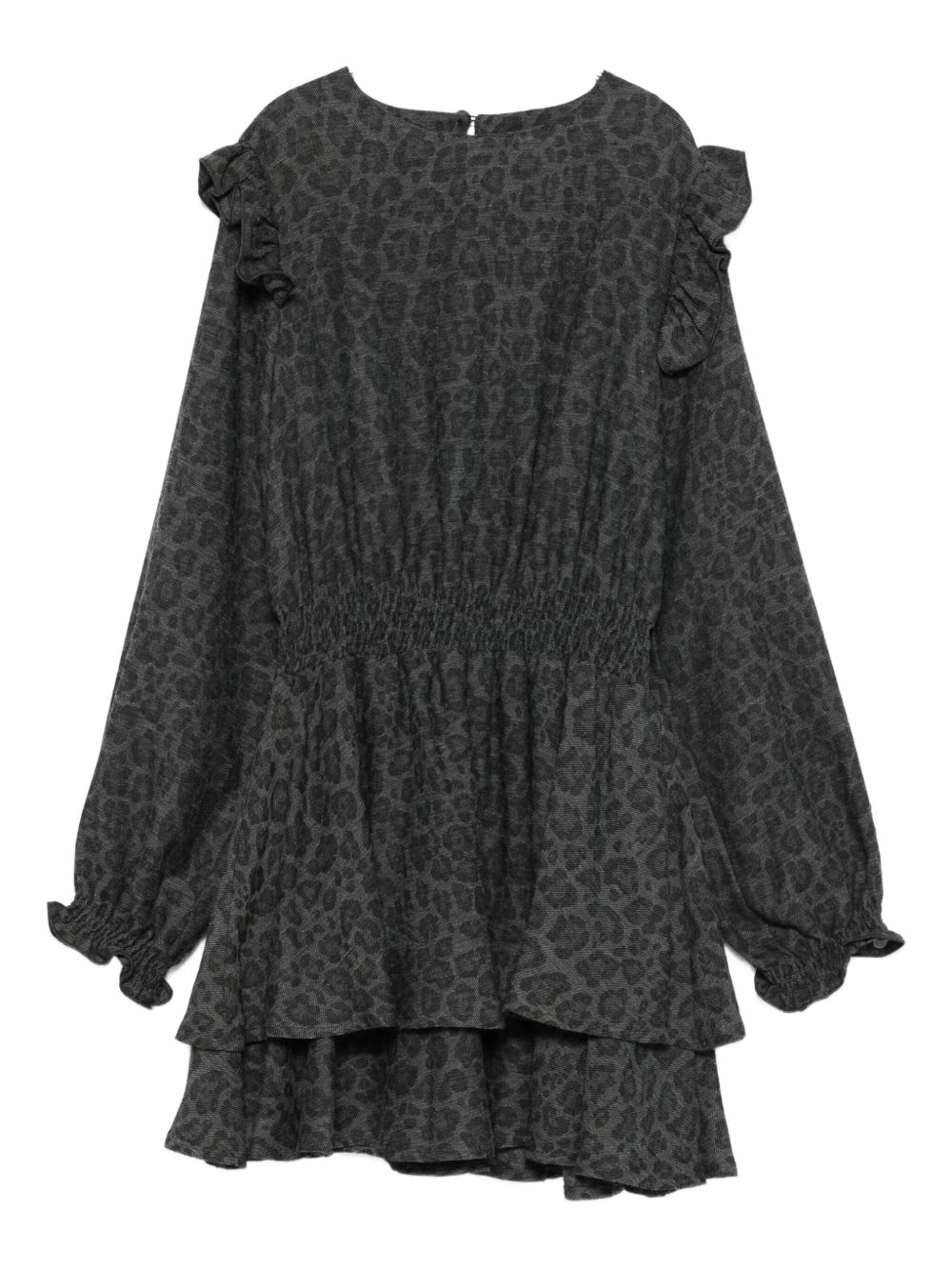 Msgm Kids Printed Dress In Gray