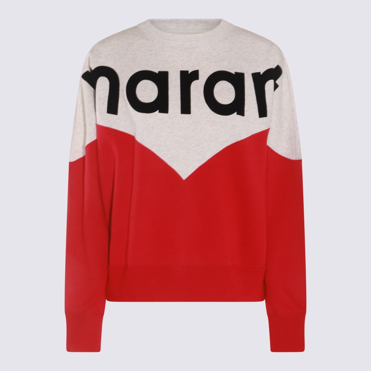 Marant Etoile Red And Ecru Cotton Sweatshirt In Cranberry