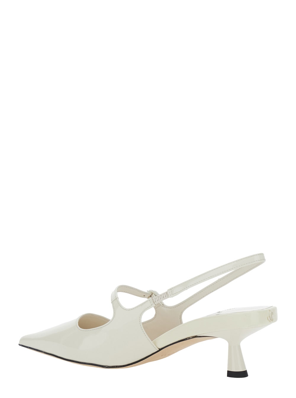 Shop Jimmy Choo Didi 45 White Décolleté With Low Stiletto Heel In Leather Woman