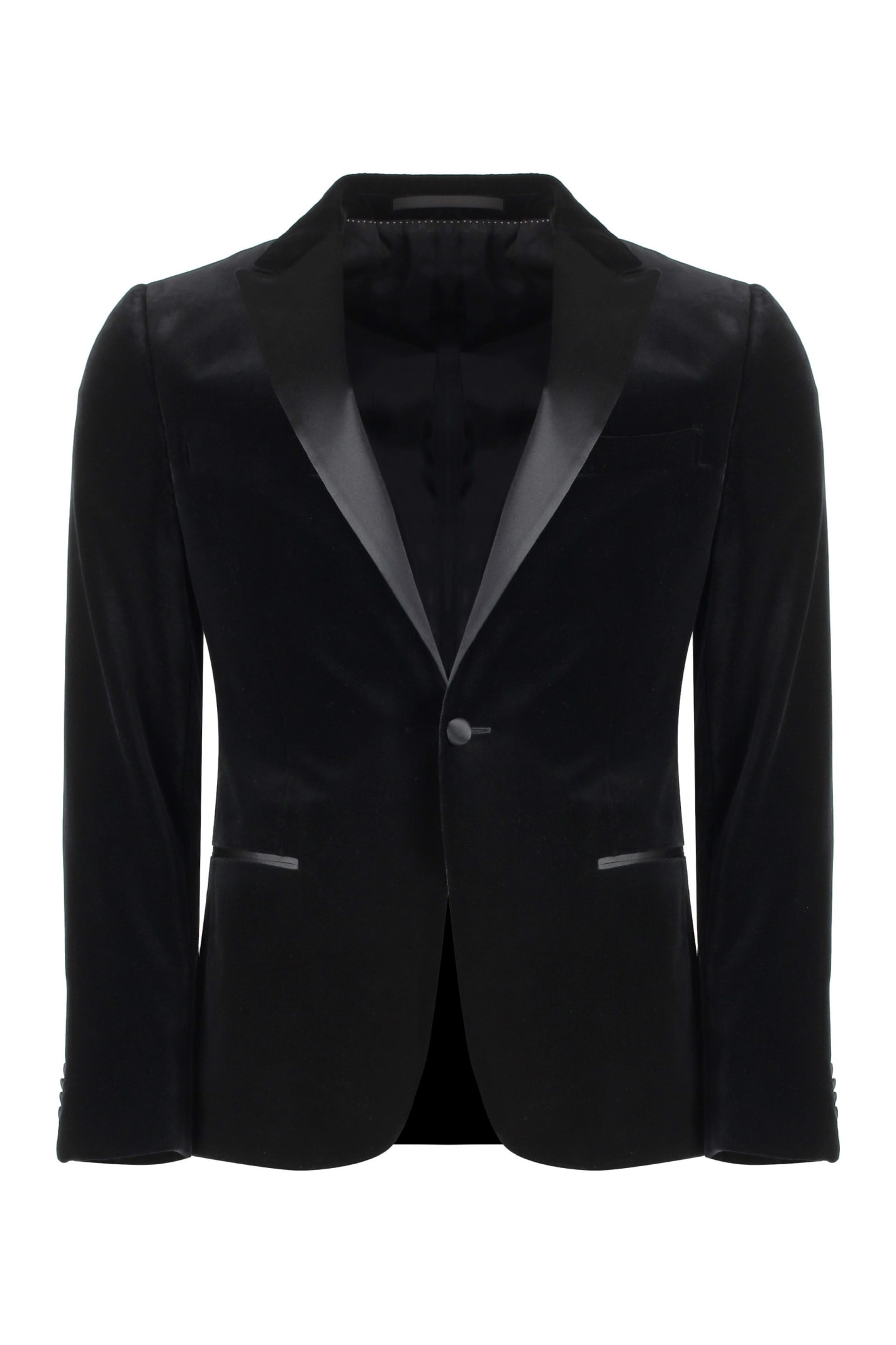 Shop Z Zegna Single-breasted One Button Jacket In Black