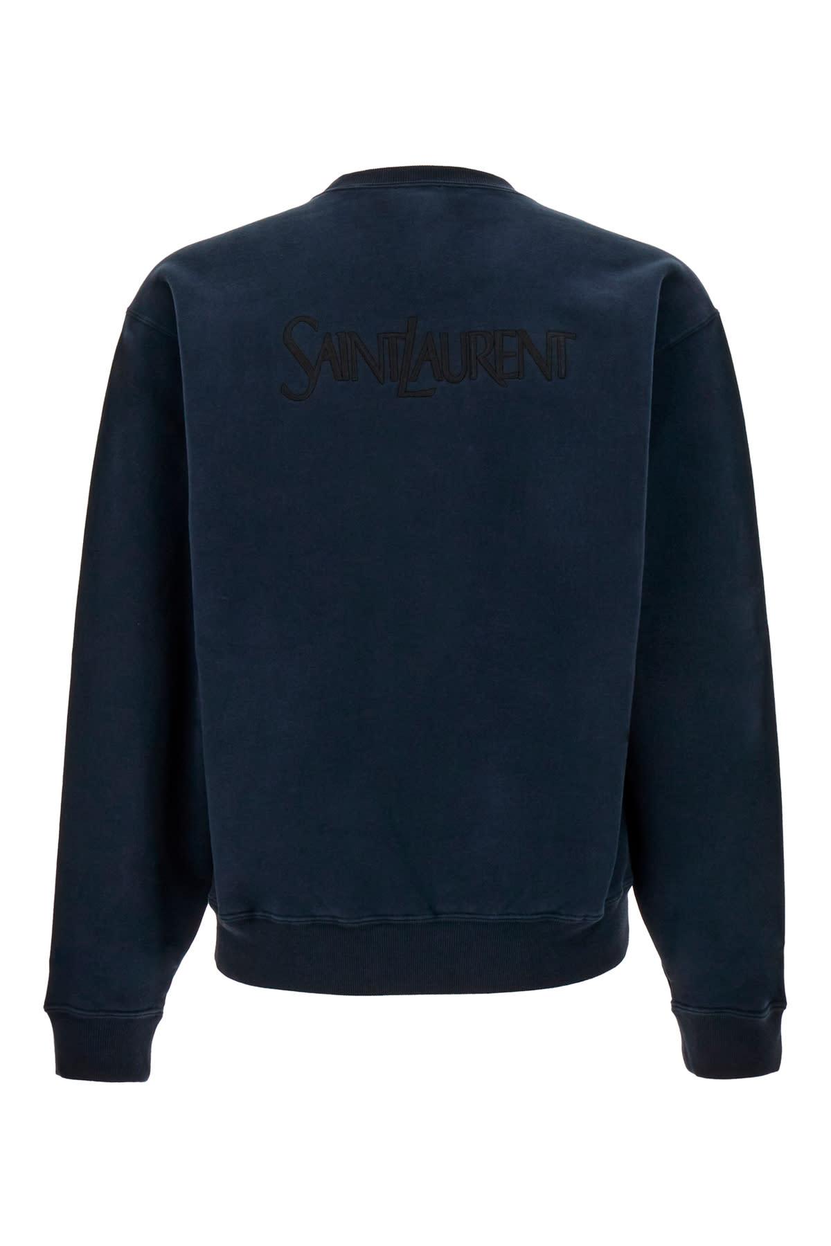 Shop Saint Laurent Midnight Blue Cotton Sweatshirt In 4582