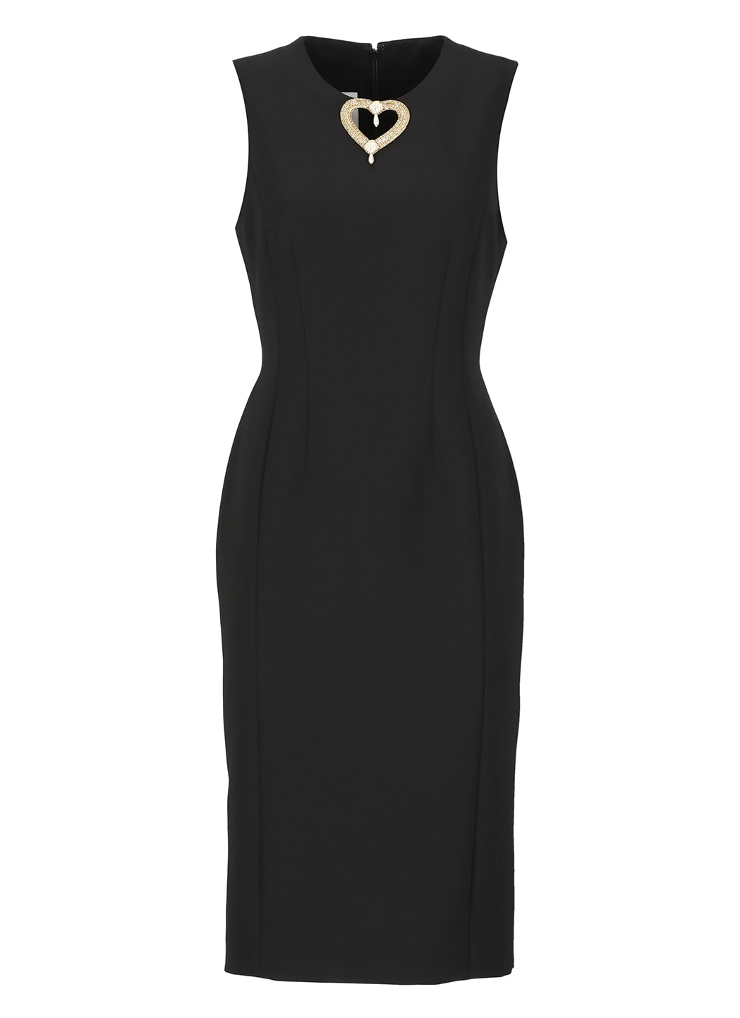 Shop Moschino Stretch Heart Dress In Black