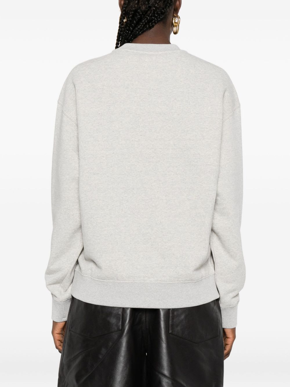Jil Sander Grey Logo-embroidered Cotton Sweatshirt In Neutral