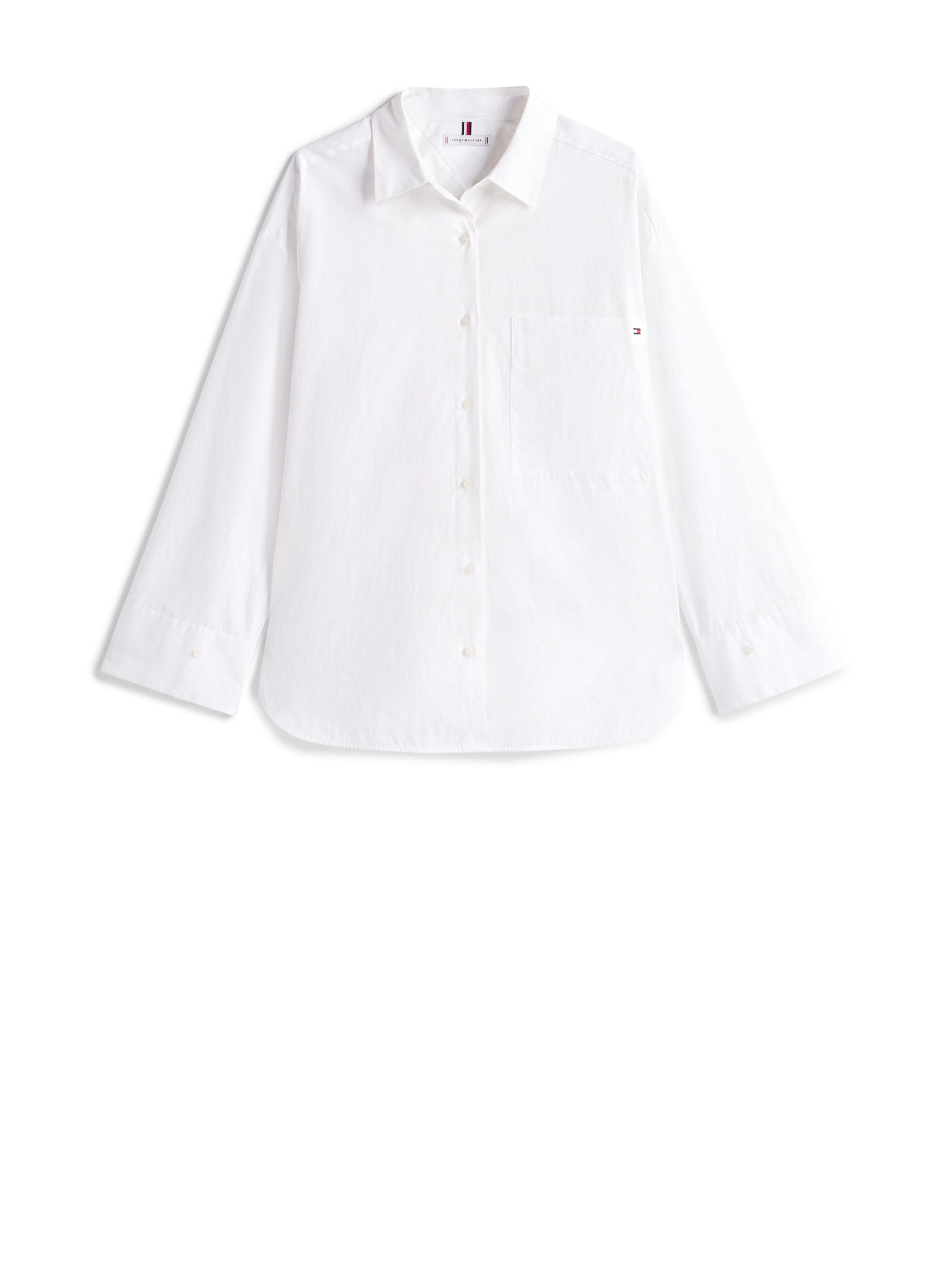 Tommy Hilfiger Embroidered-logo Flag Shirt In White