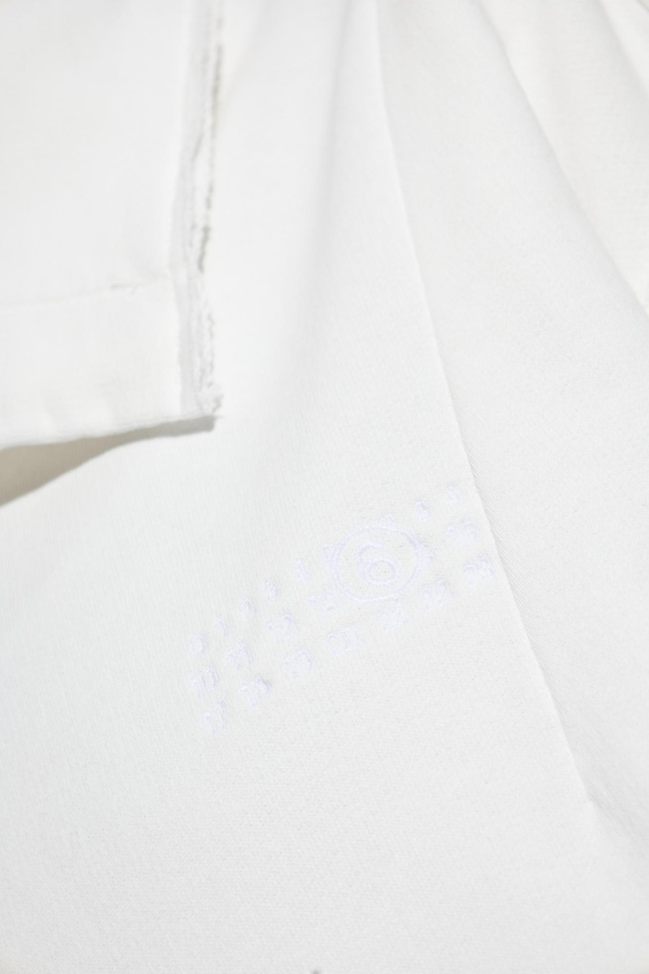 Mm6 Maison Margiela Drawstring Spread-collar Sweatshirt In White