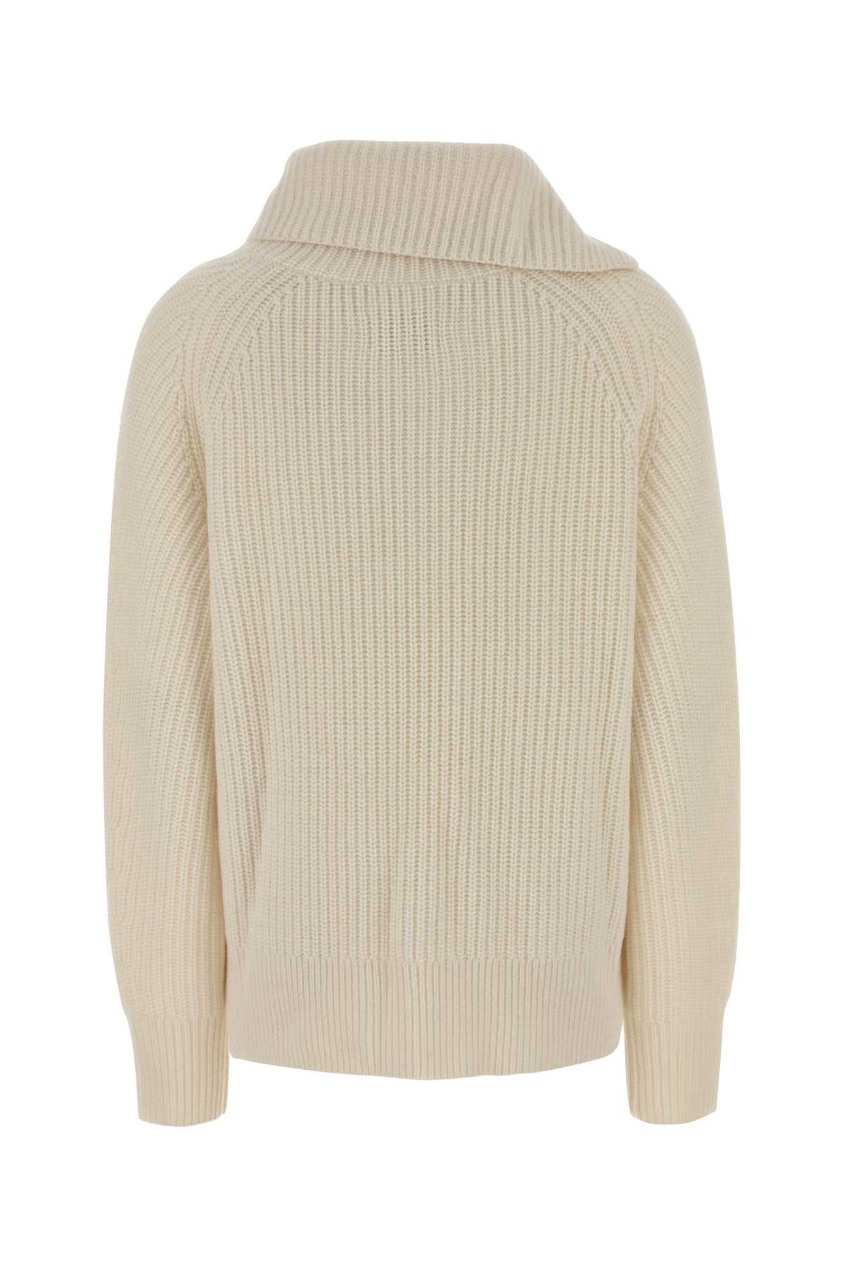 Loulou Studio Ivory Cashmere Cecil Sweater In Neutral