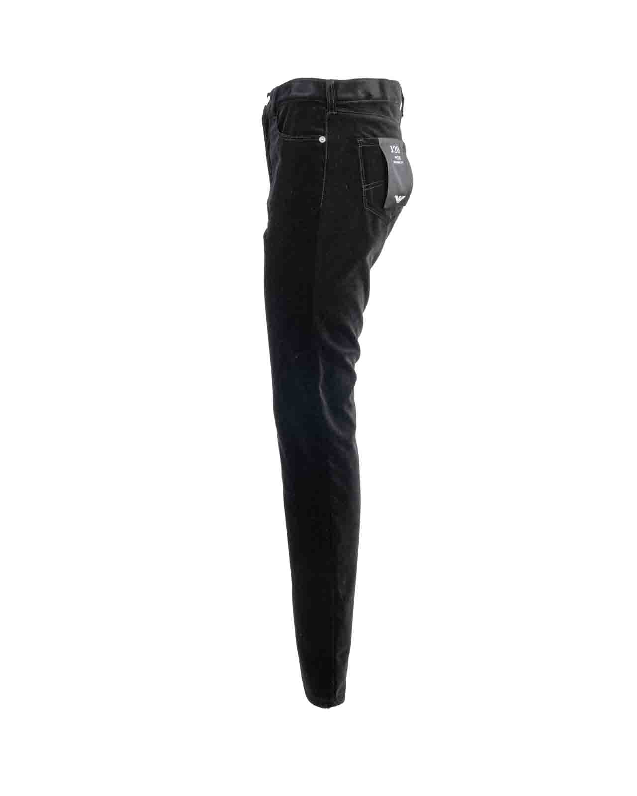 Shop Giorgio Armani Velvet Jeans  In Black