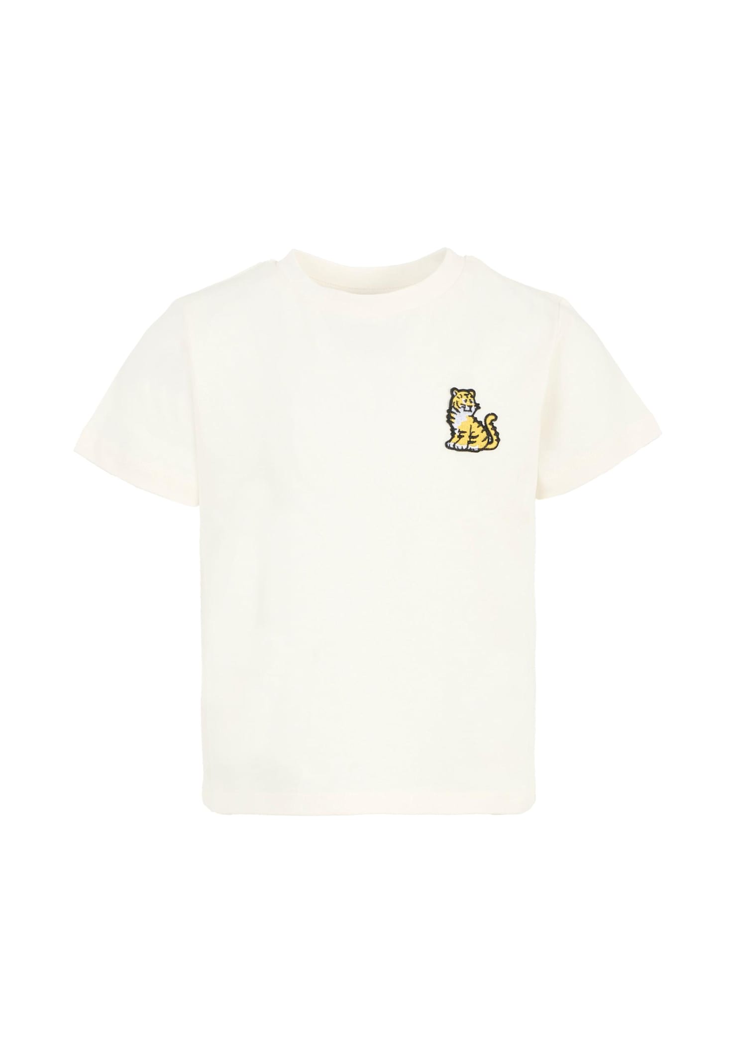 Kenzo Ivory T-shirt For Kids With Kotora In White
