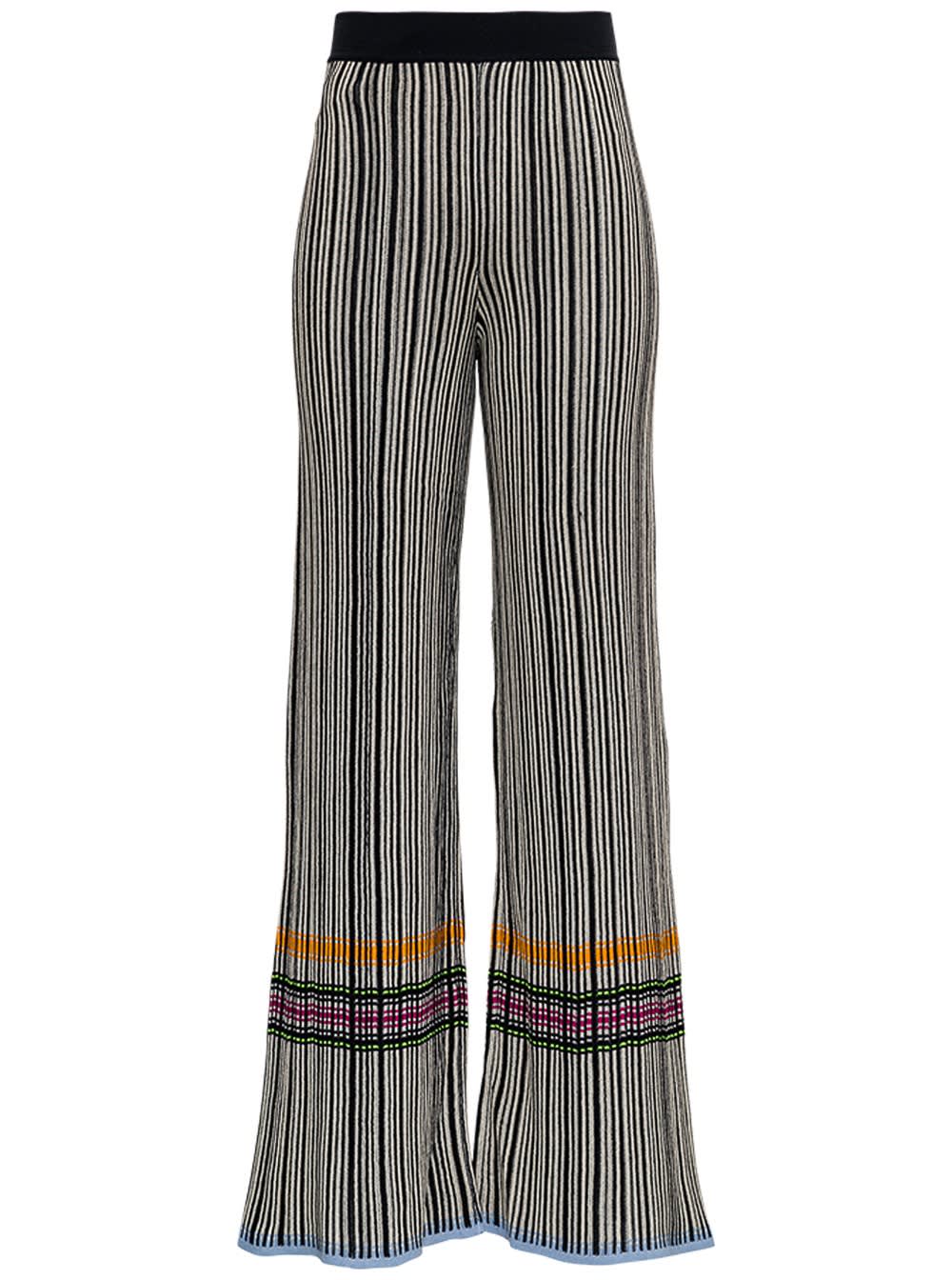 M Missoni Striped Cotton Blend Trousers