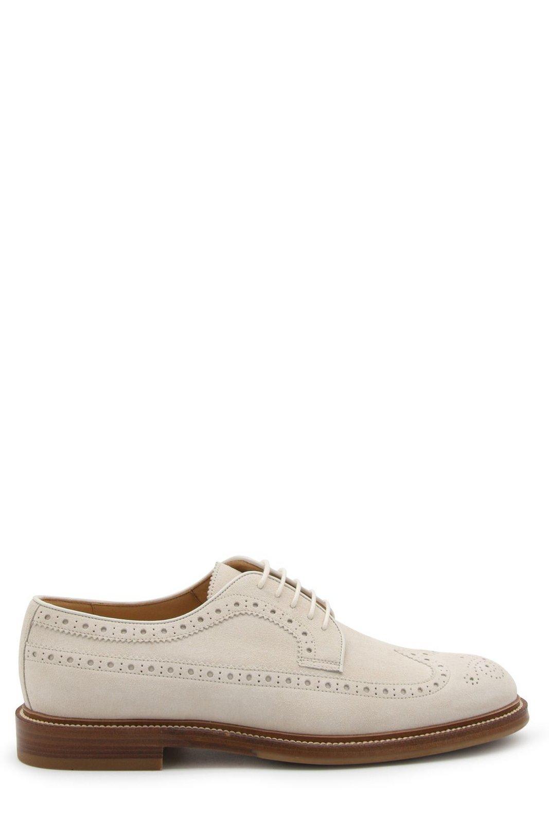 Brunello Cucinelli Perforated-embellished Lace-up Derby Shoes