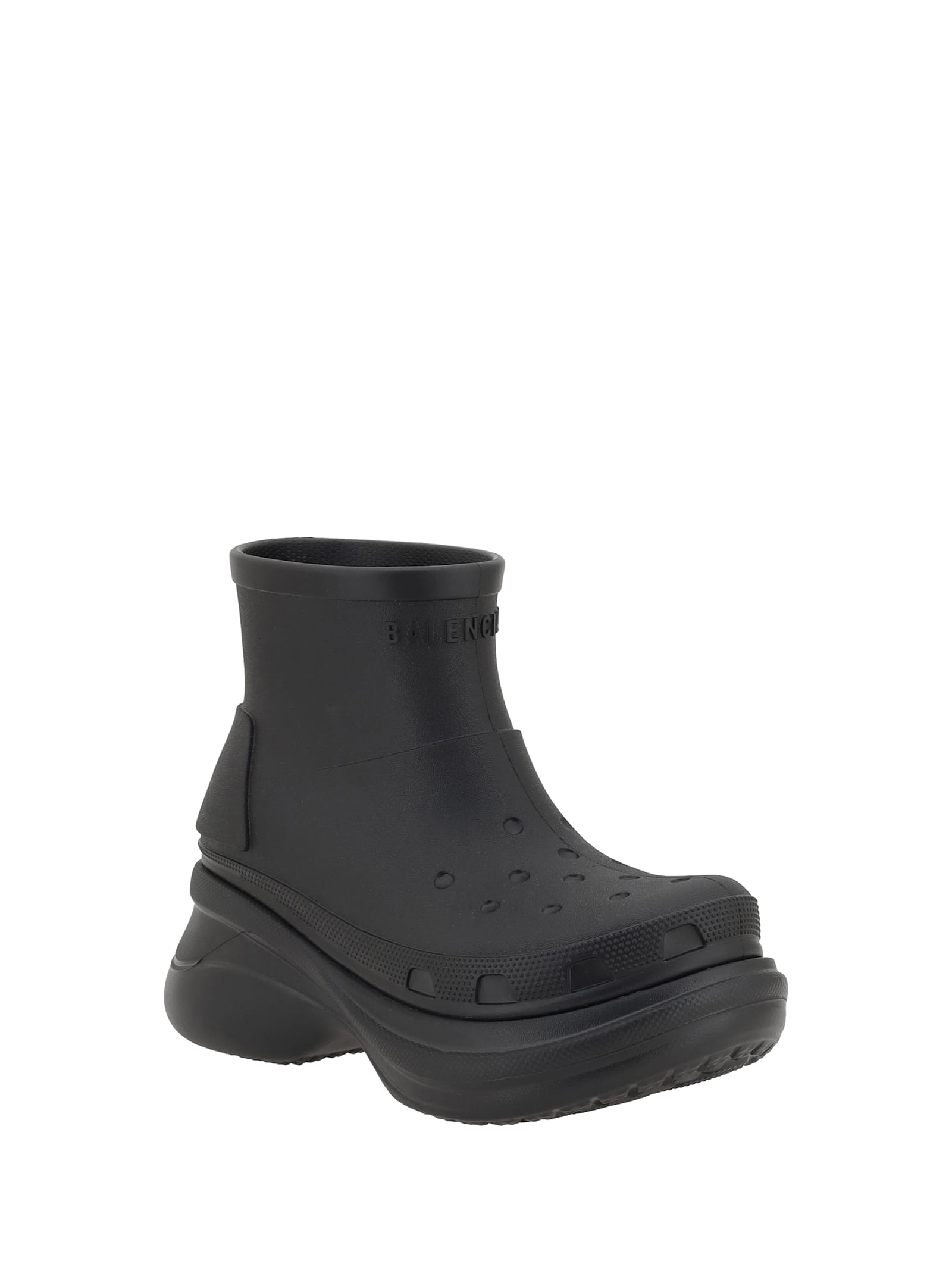 Shop Balenciaga Crocs Ankle Boots In Black