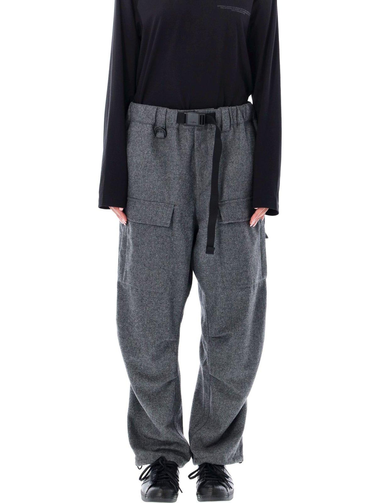 Shop Y-3 Straight-leg Belted Cargo Jogging Pants In Grey