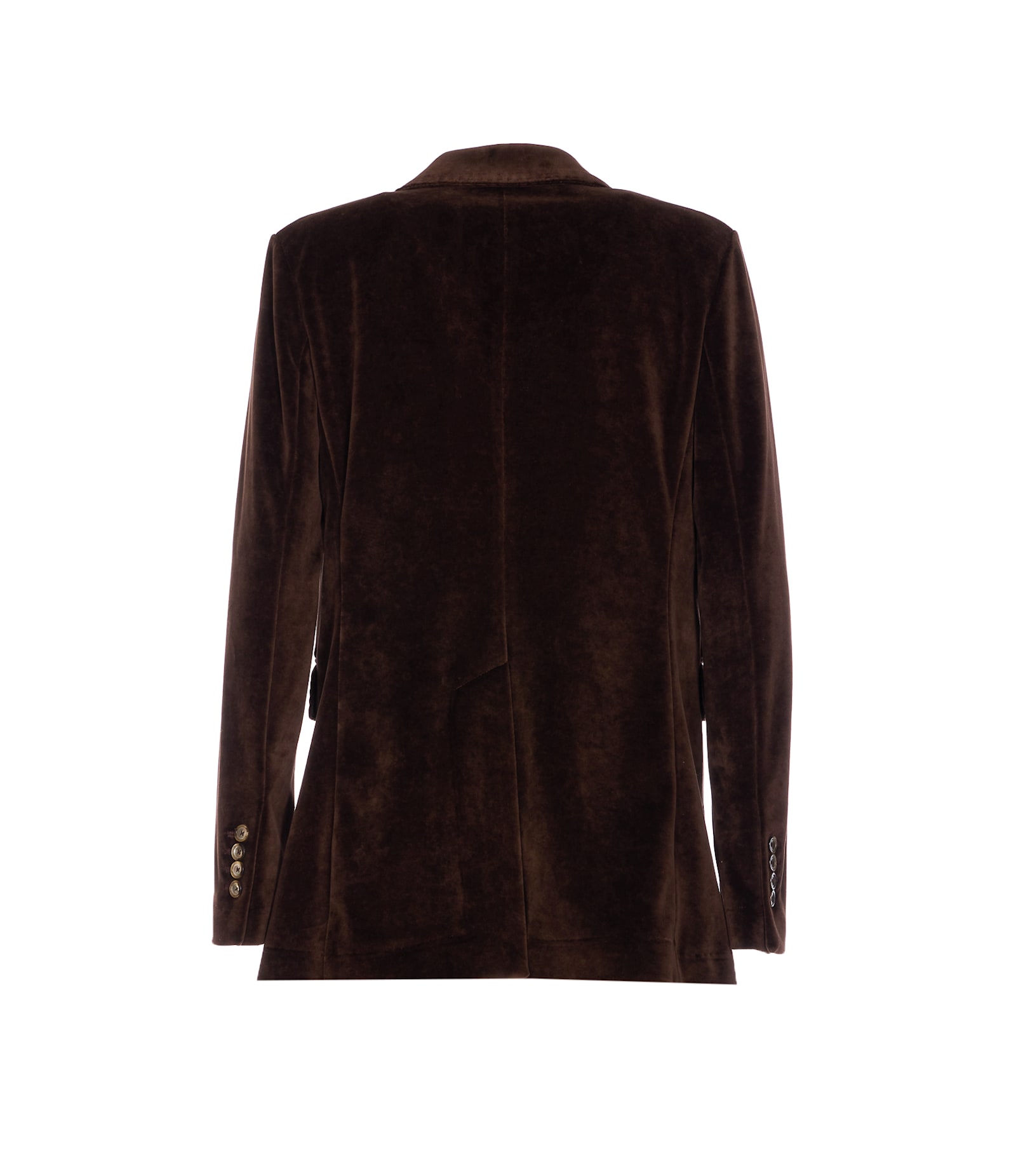 Circolo 1901 Velvet Effect V-neckline Jacket In Brown