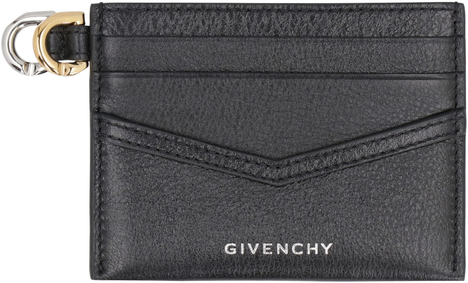 Shop Givenchy Voyou Leather Card Holder In Black