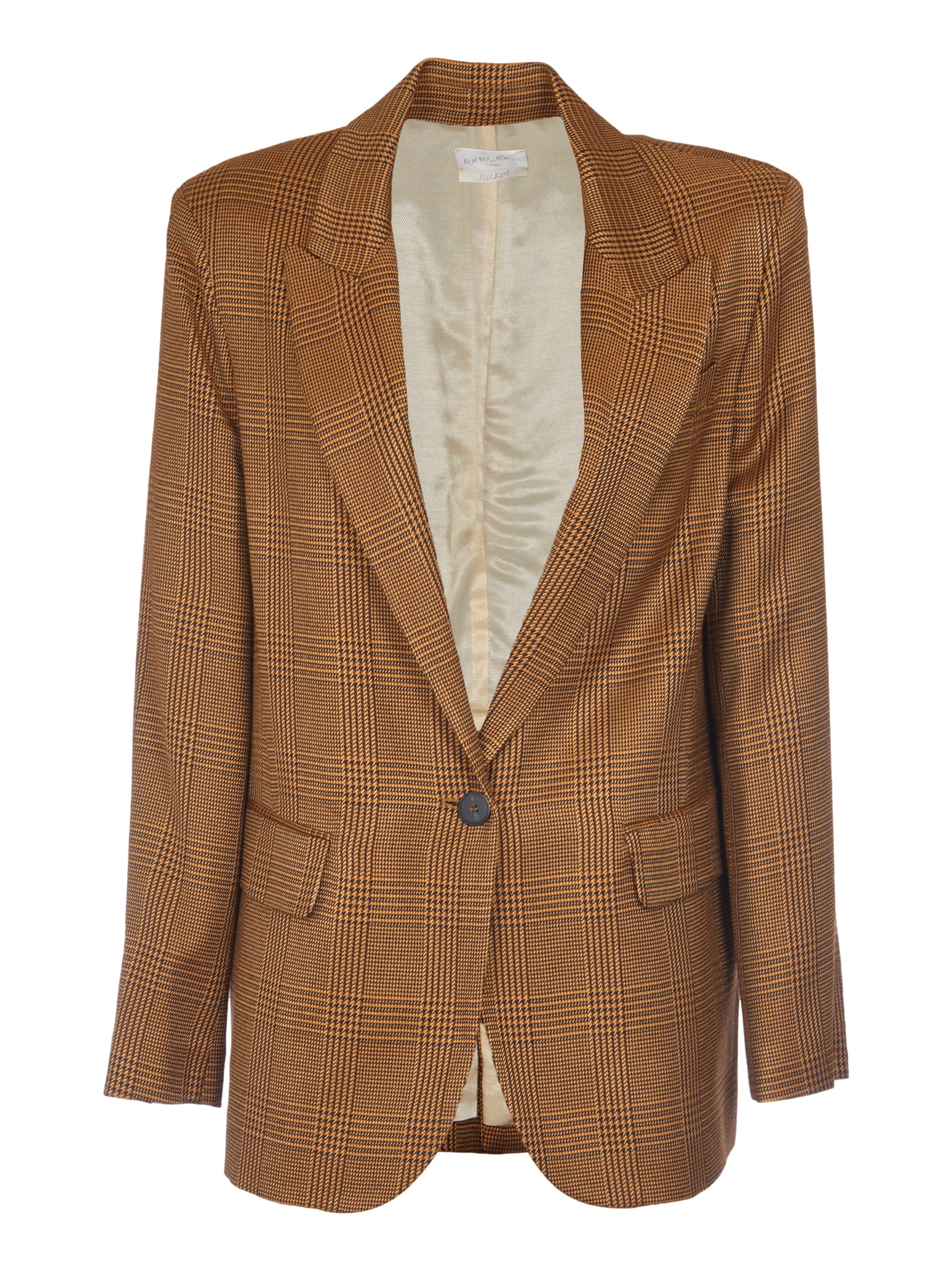 Forte_Forte Check Pattern Single-Buttoned Blazer