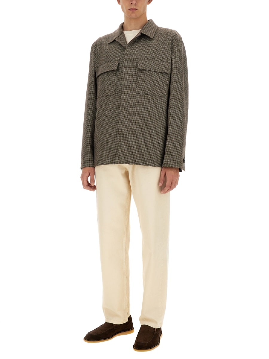 Lardini Collar Jacket Flap Pockets In Brown