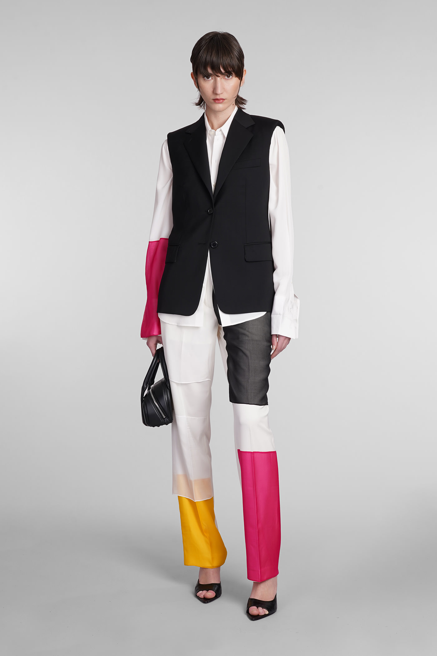 Shop Helmut Lang Pants In Multicolor Polyester