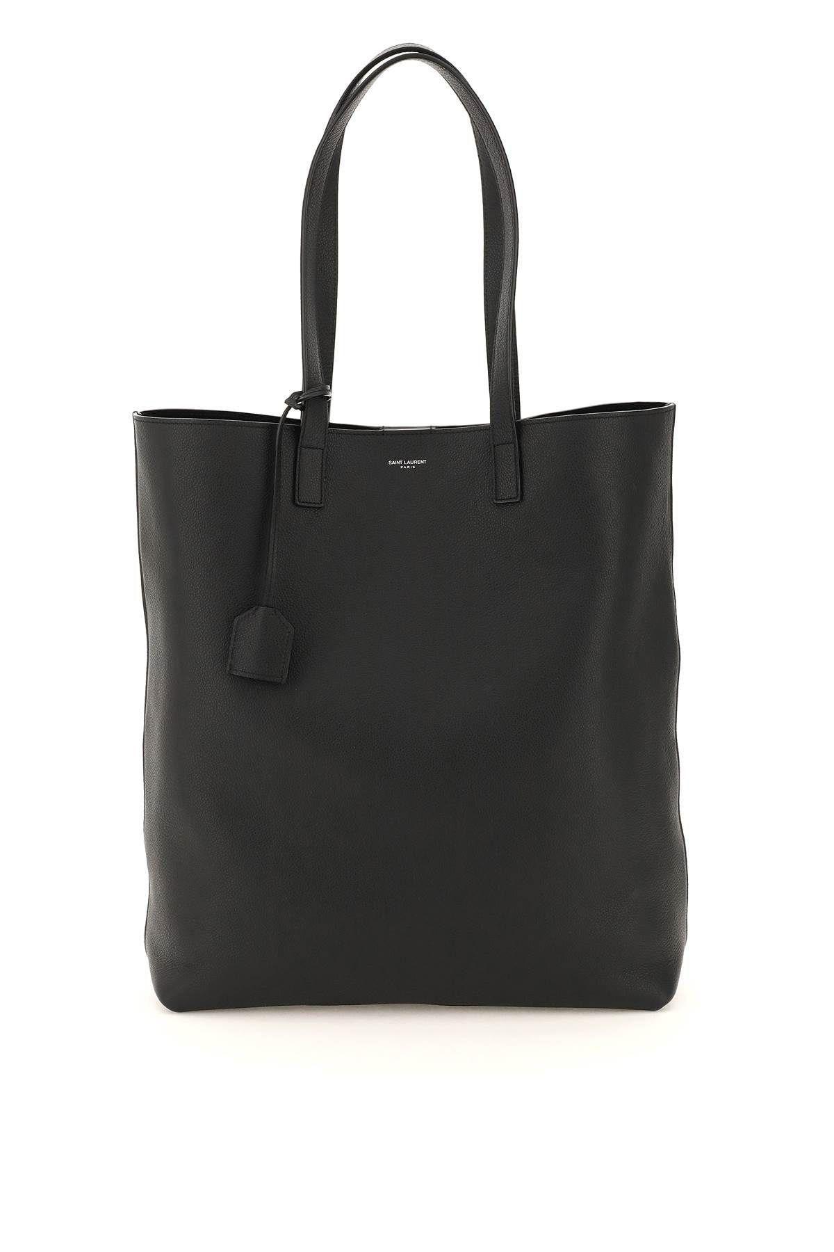 Shop Saint Laurent Grained Leather Bold Shopping Bag In Black