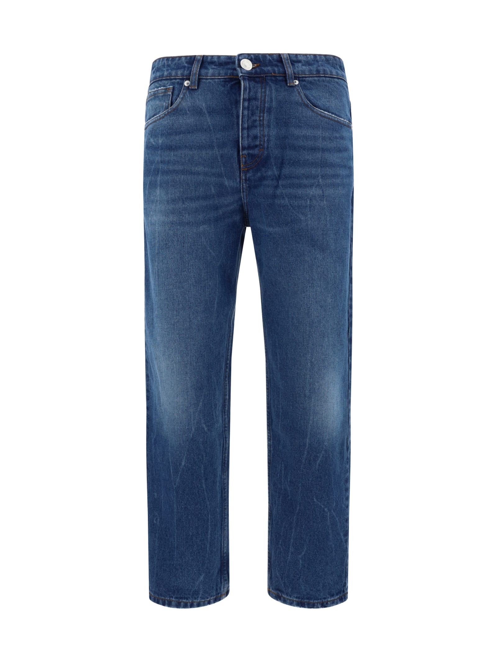 Shop Ami Alexandre Mattiussi Tapered Jeans Jeans In Used Blue