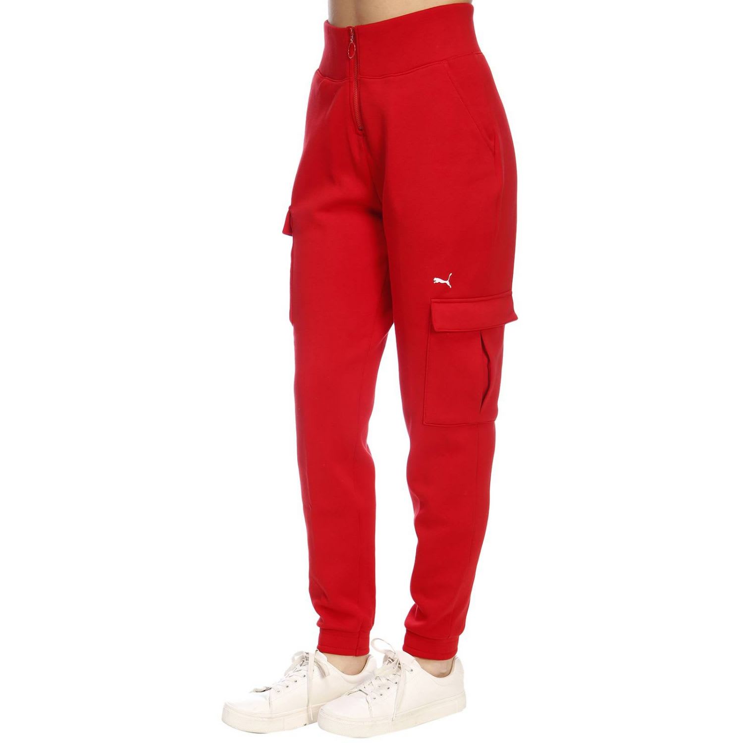 red puma pants